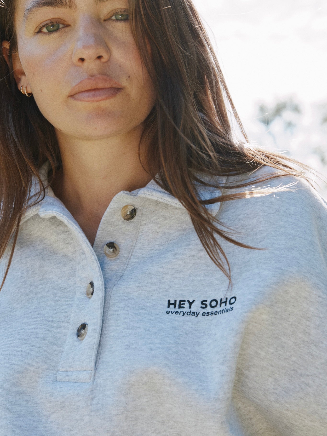 POLO SWEATSHIRT LT GREY MELANGE