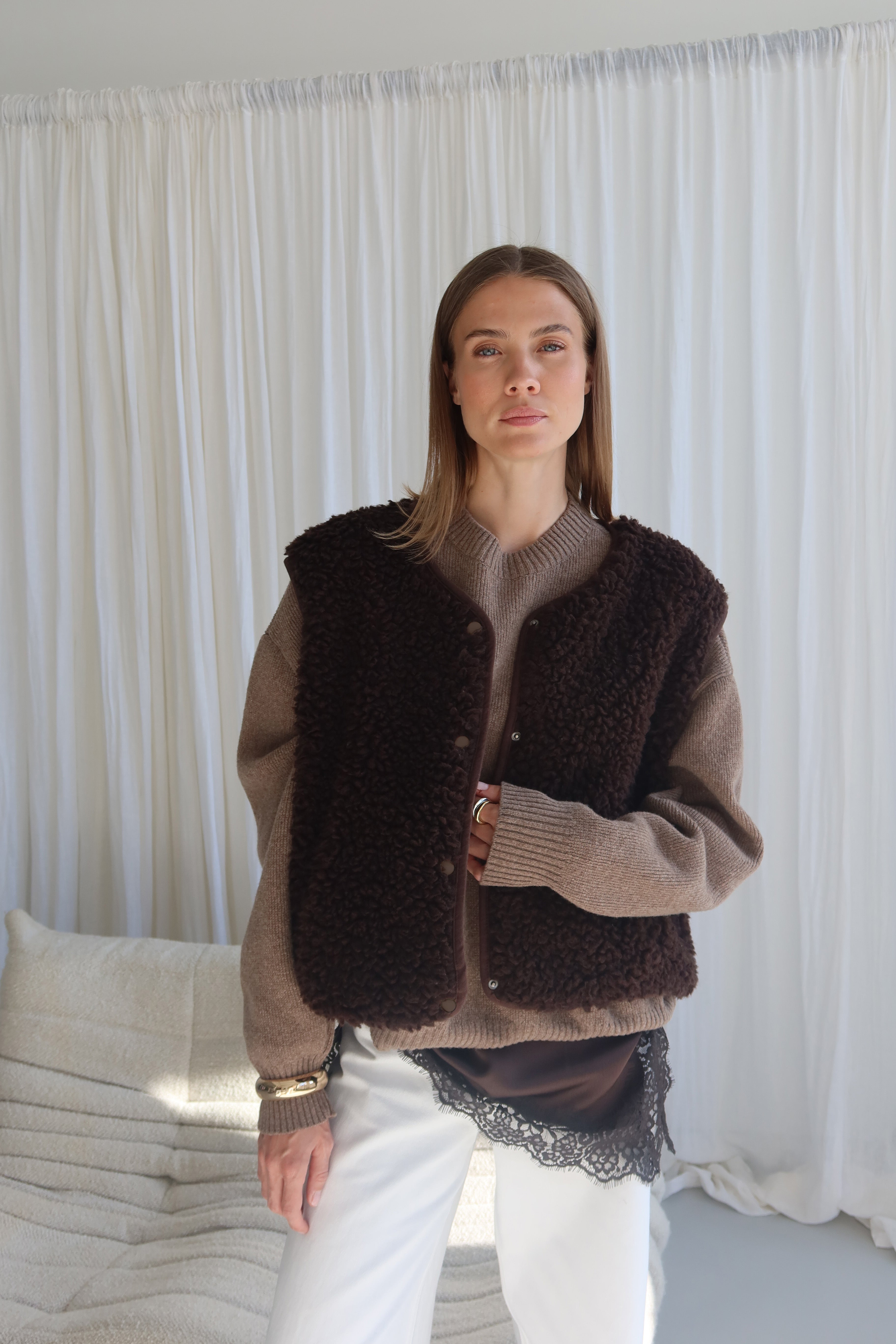 SOHO STUDIOS CELINA VEST brown