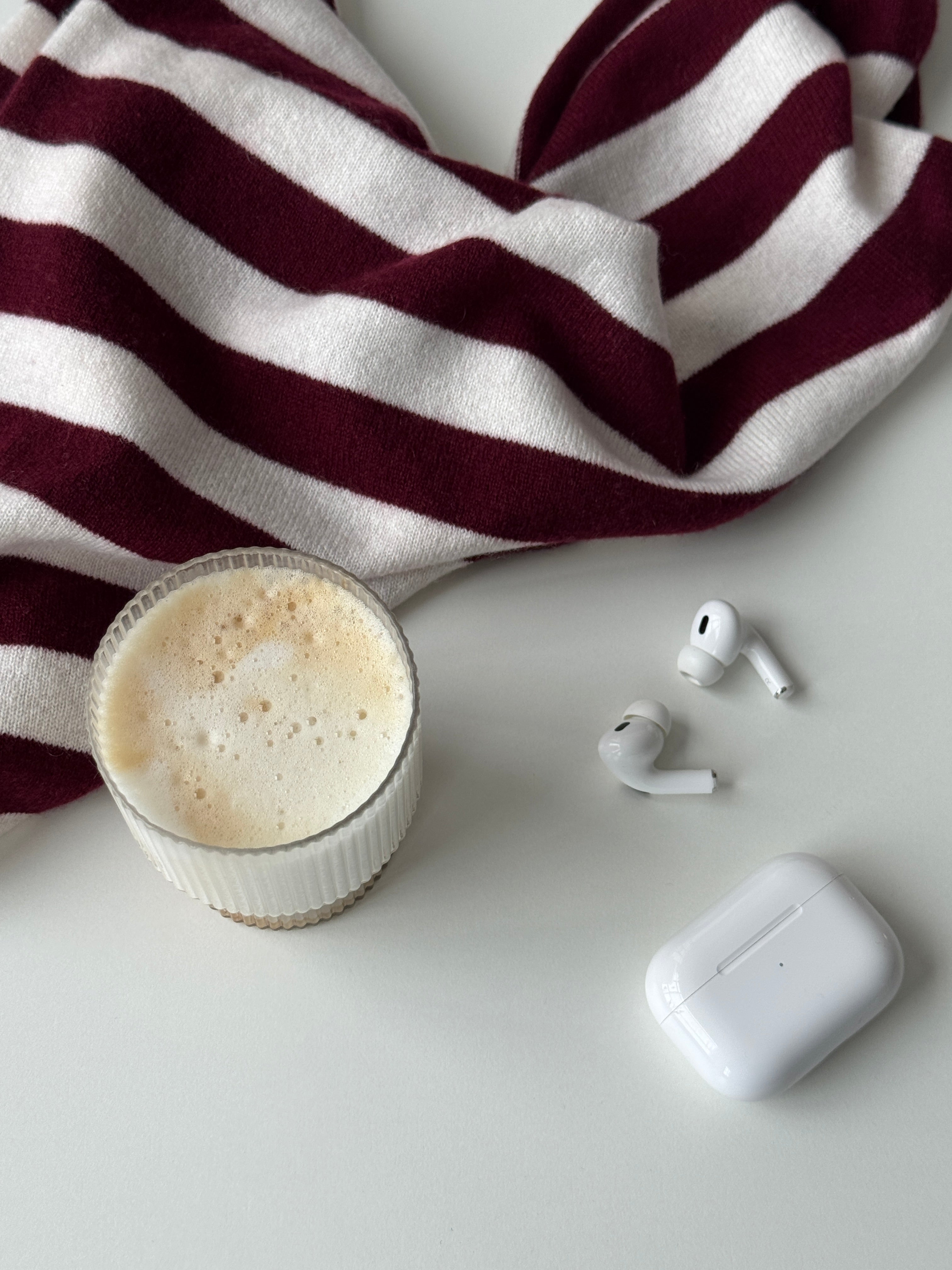 LOUISA CASHMERE SCARF burgundy stripe