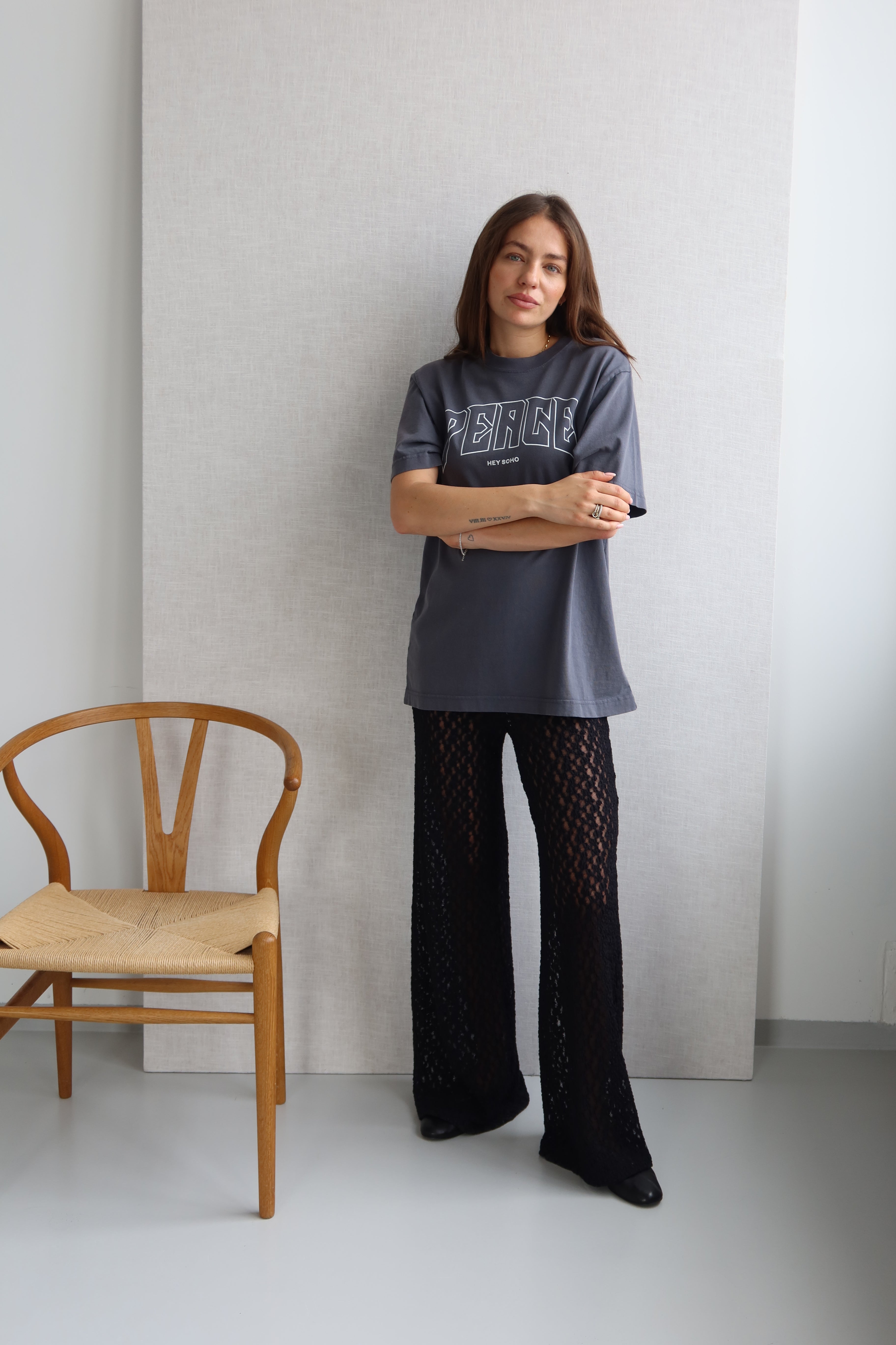 STELLA LACE PANTS black