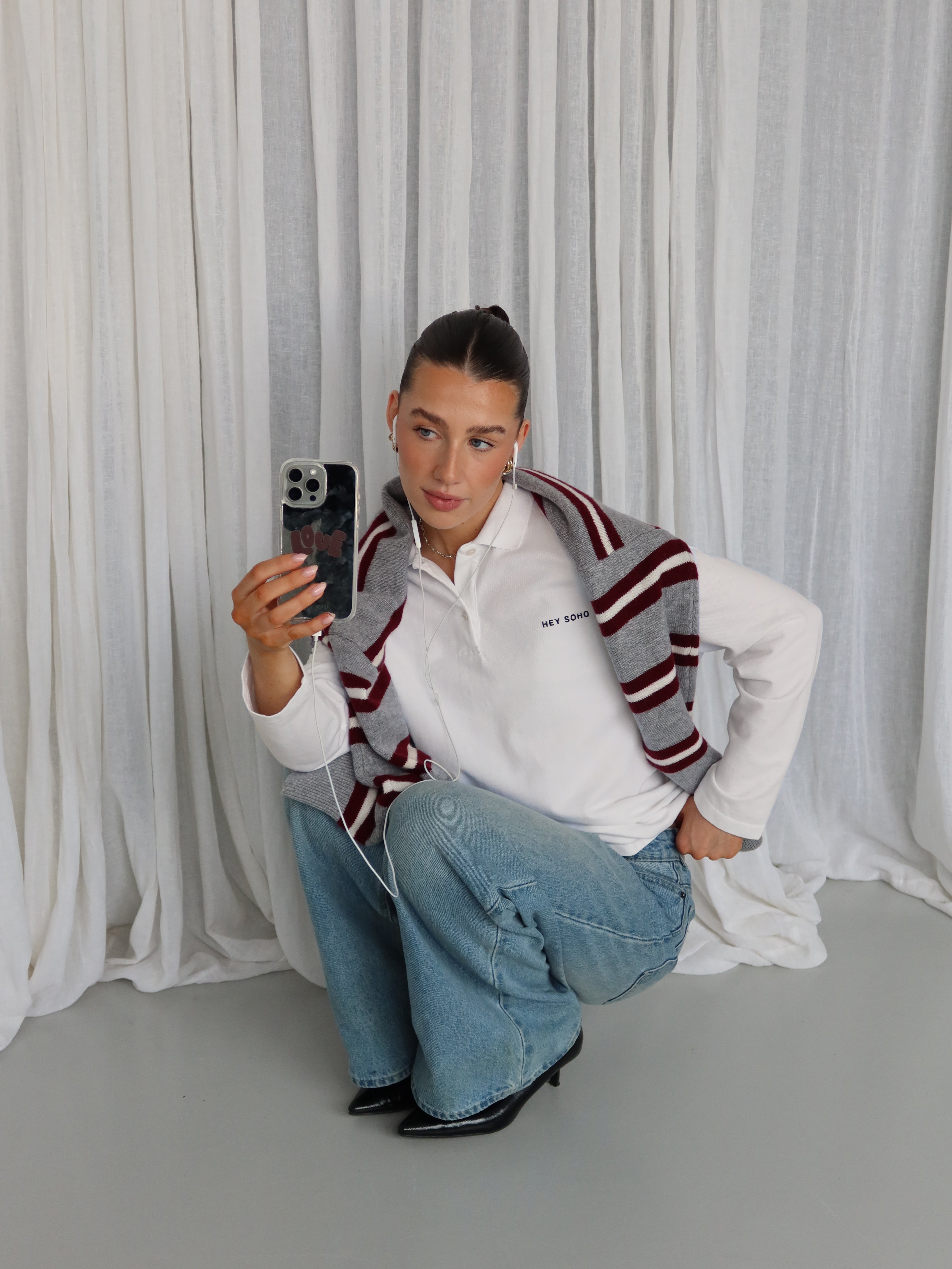 HEY SOHO LONGSLEEVE POLO offwhite