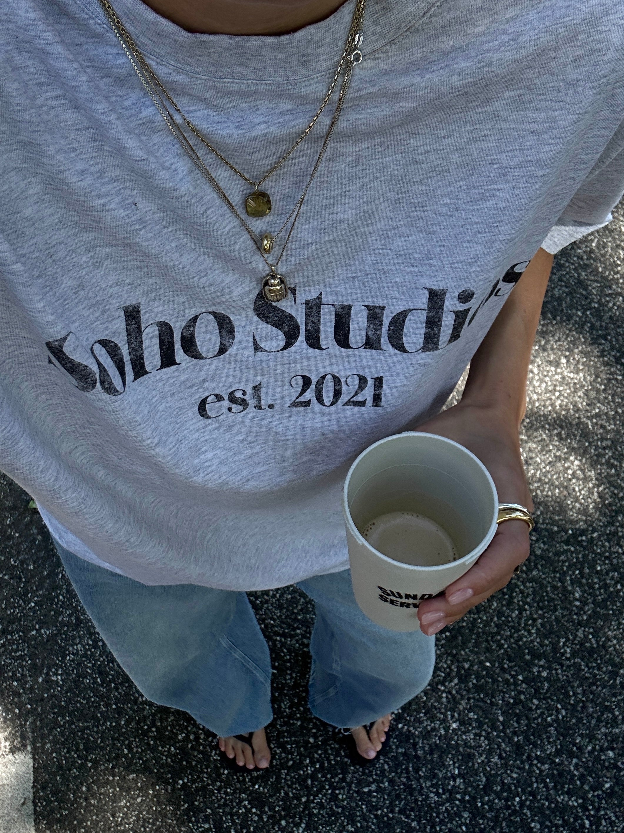 SOHO STUDIOS LIGHT JERSEY T-SHIRT light grey melange