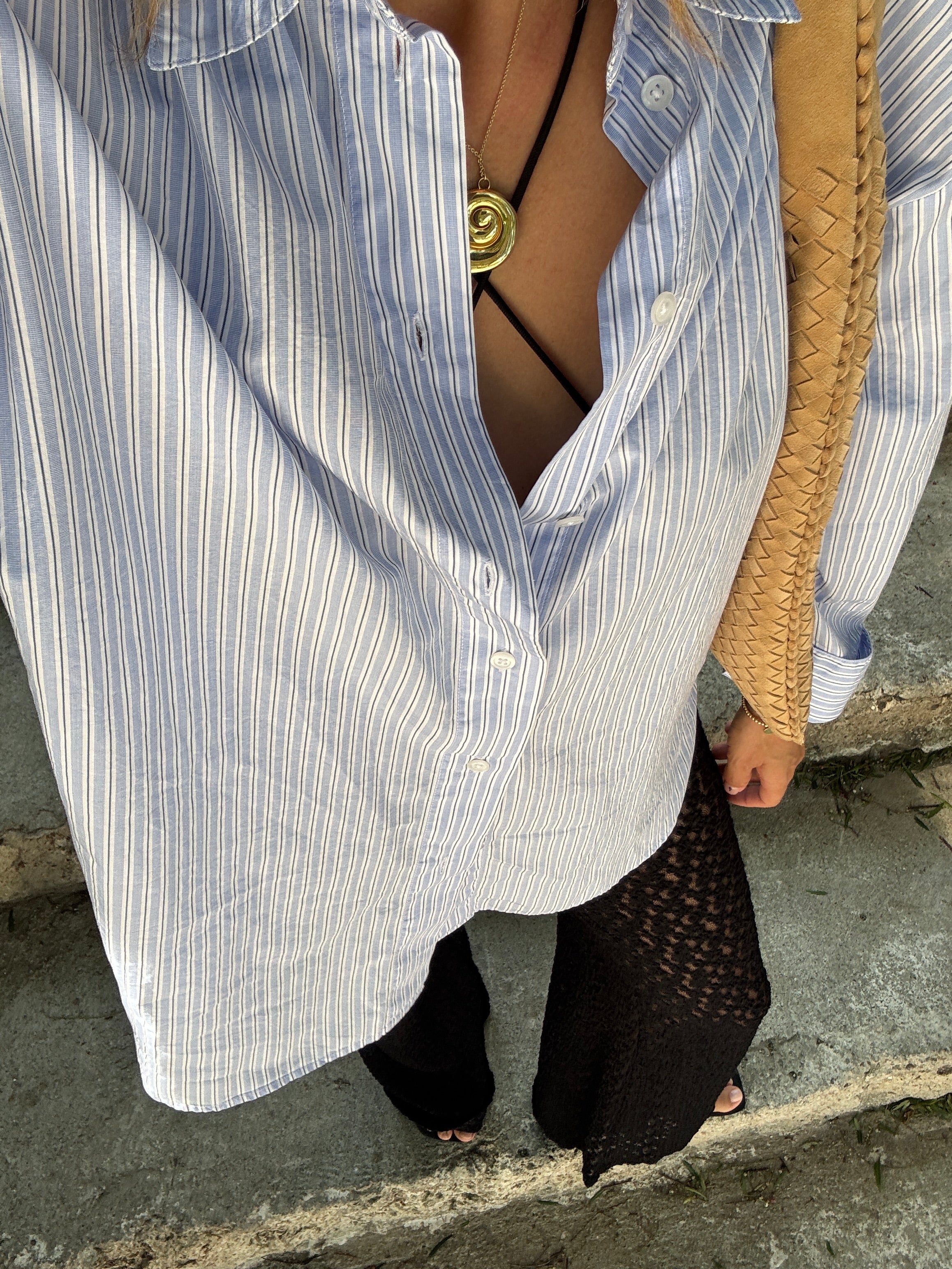 ELISA BLUE STRIPE BLOUSE