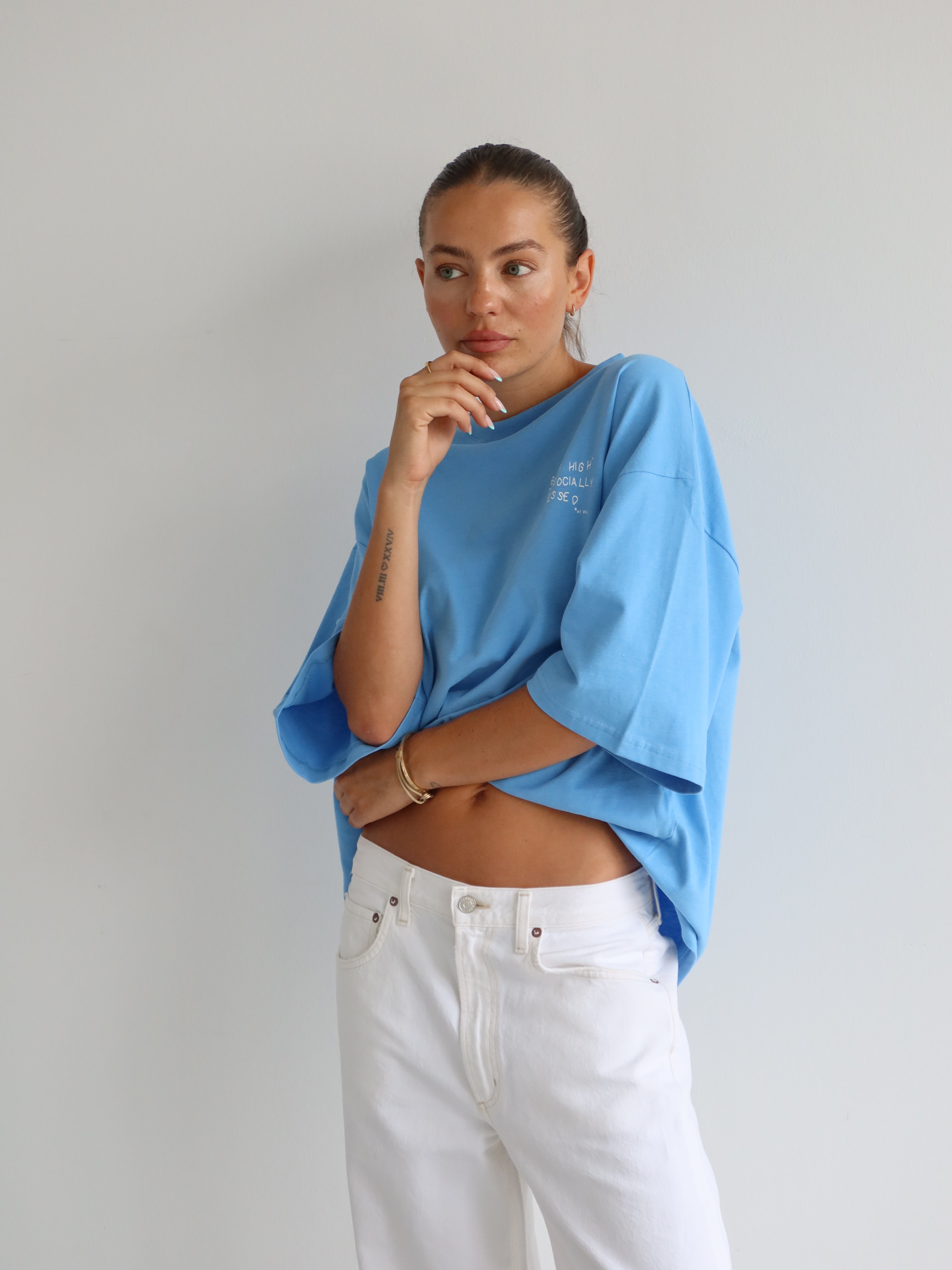 BETTER HIGH T-SHIRT POOL BLUE