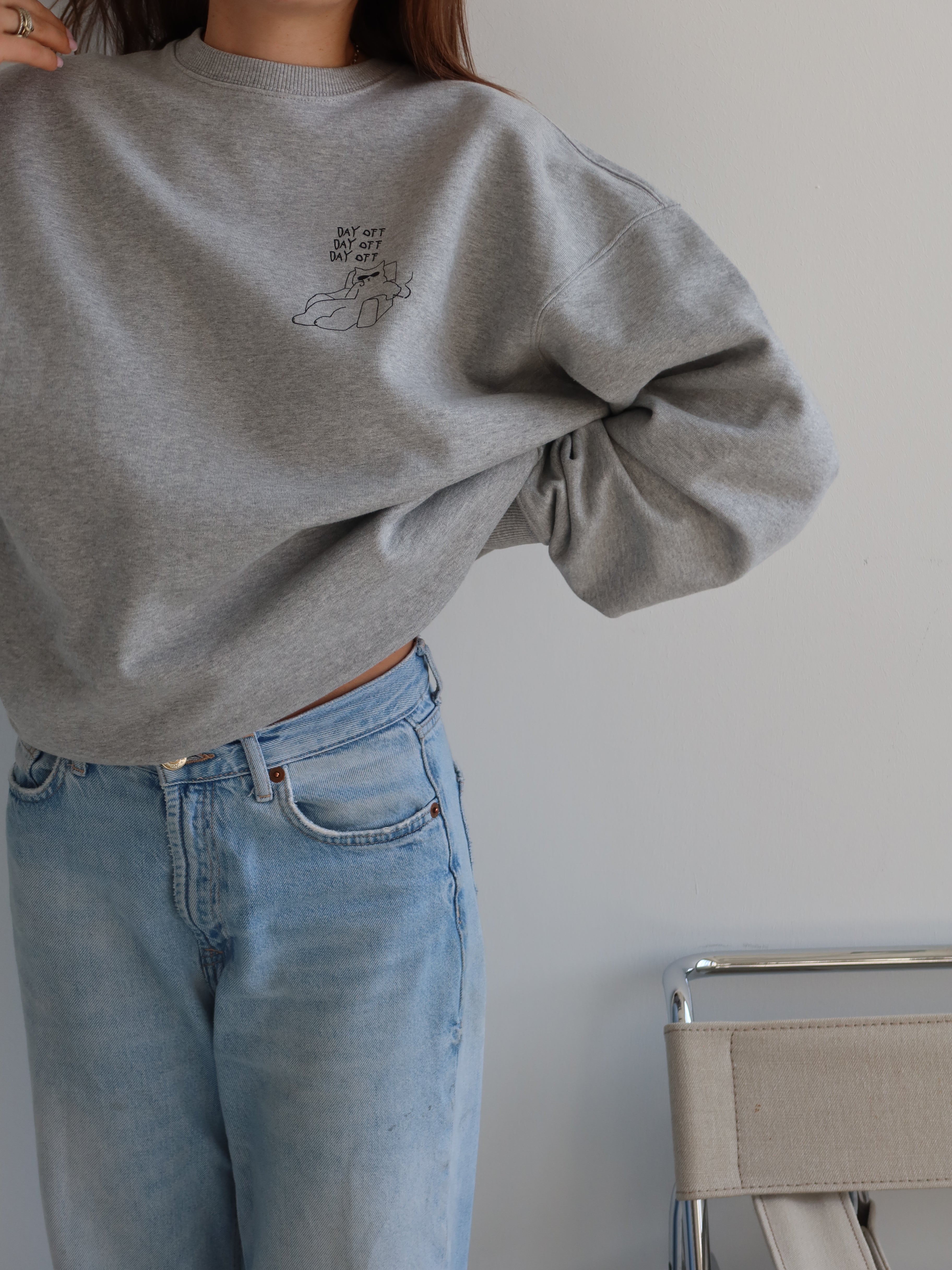 DAY OFF SWEATSHIRT GREY MELANGE
