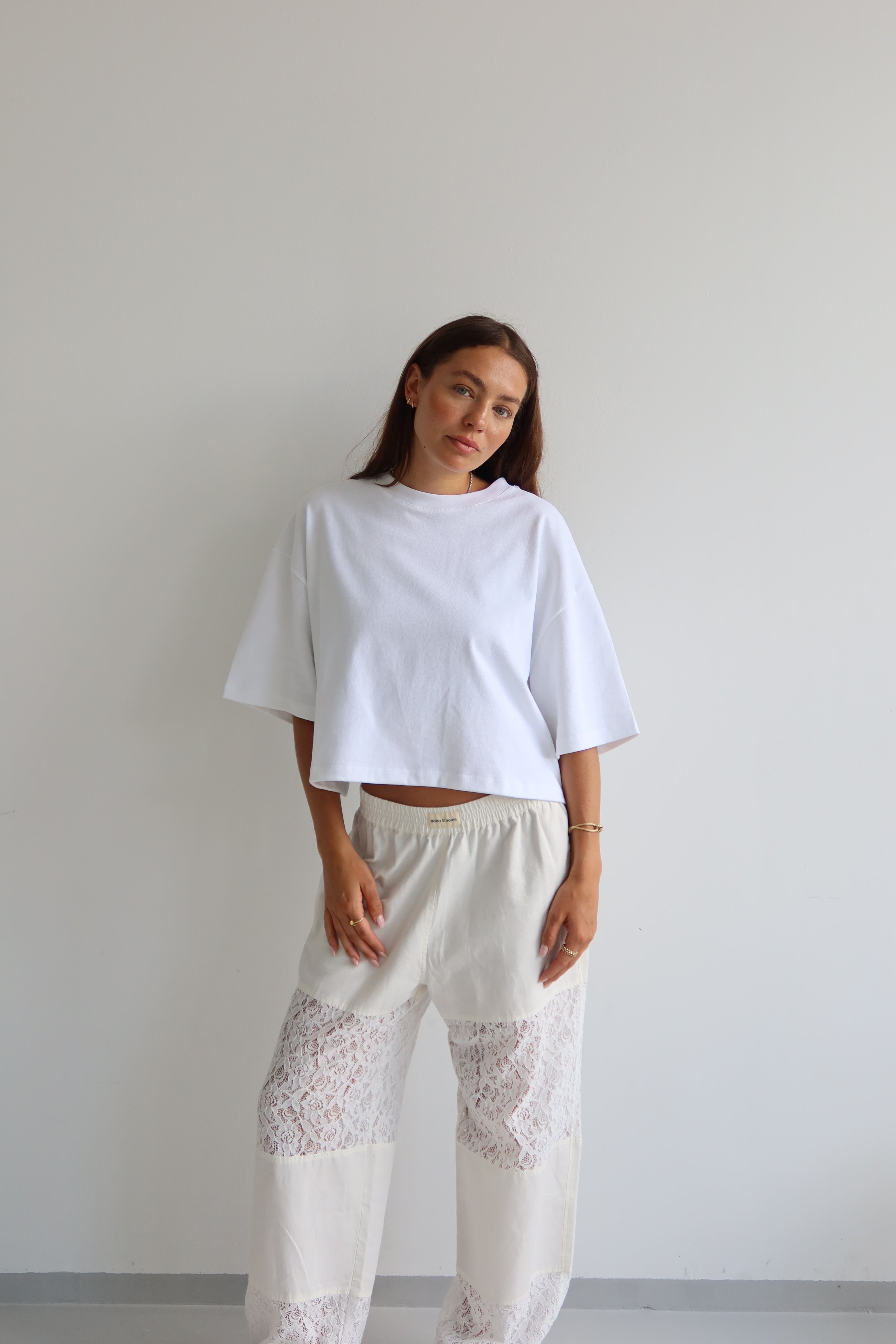 SOHO STUDIOS RODA LACE PANTS white