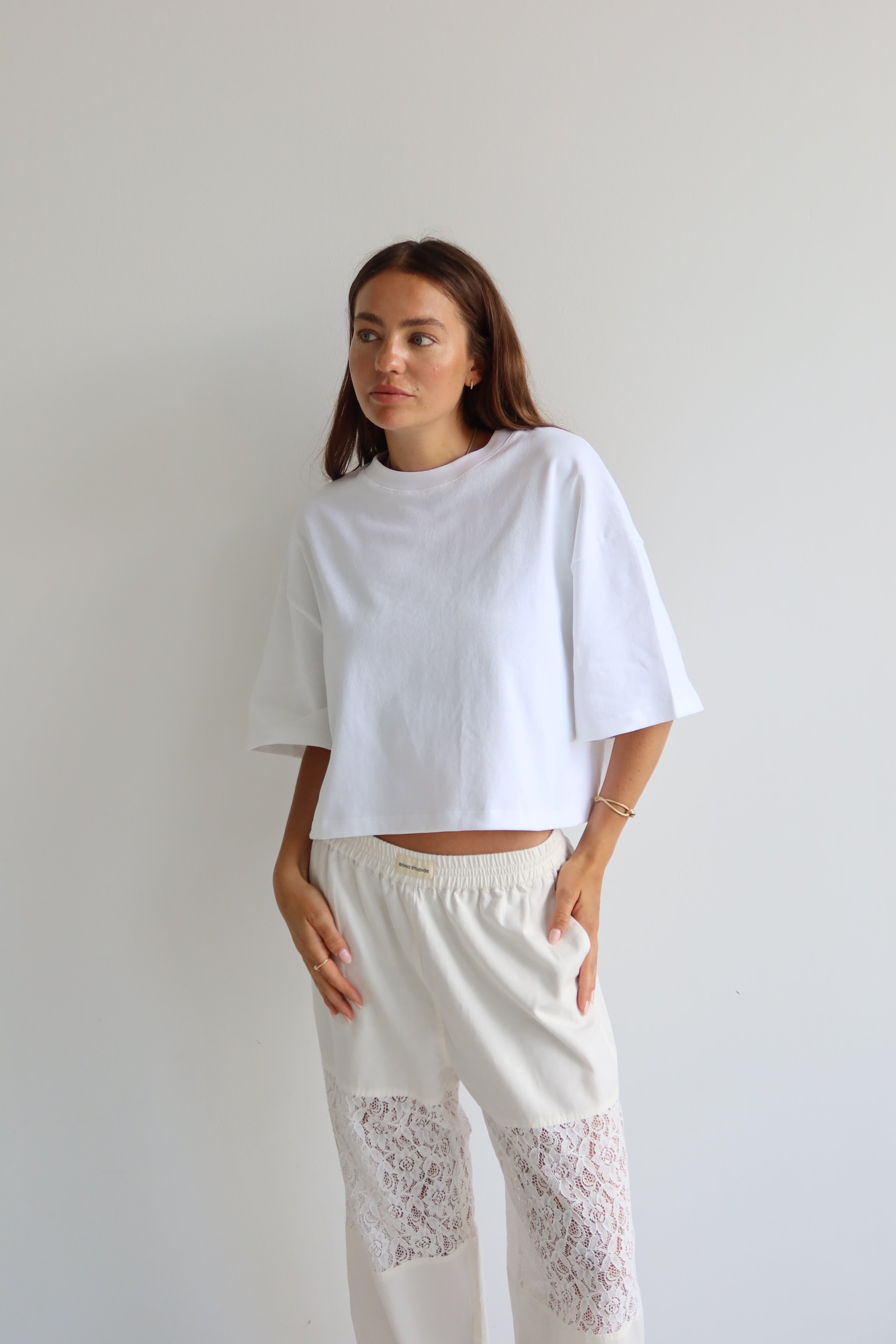 SOHO STUDIOS RODA LACE PANTS white