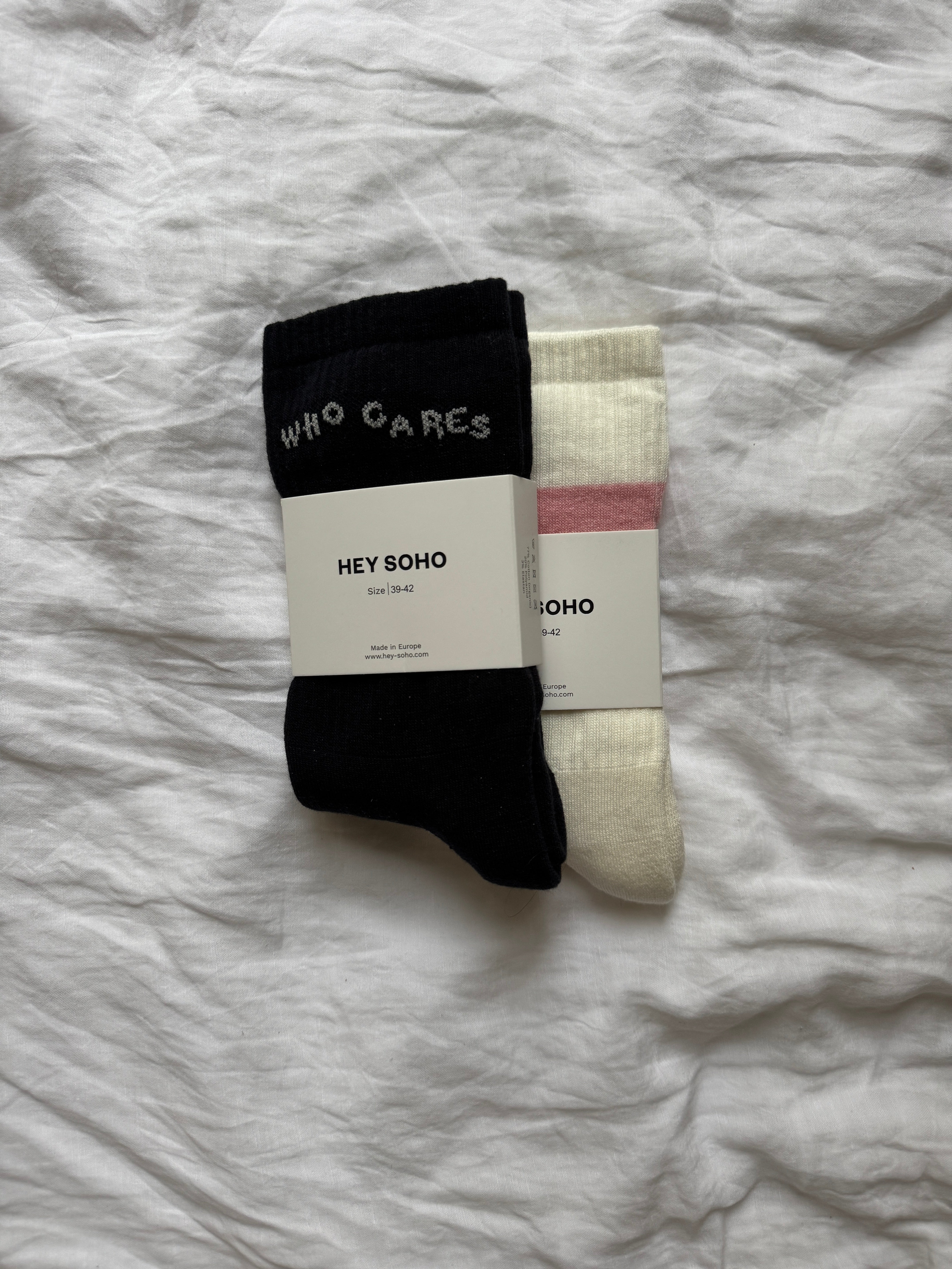 HEY SOHO STRIPE Socken offwhite I vintage pink