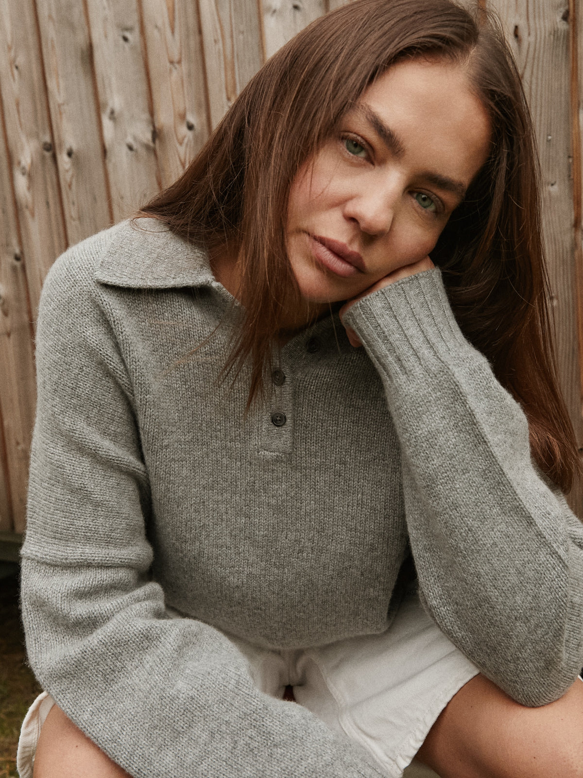TAMY POLO SWEATSHIRT GREY MELANGE