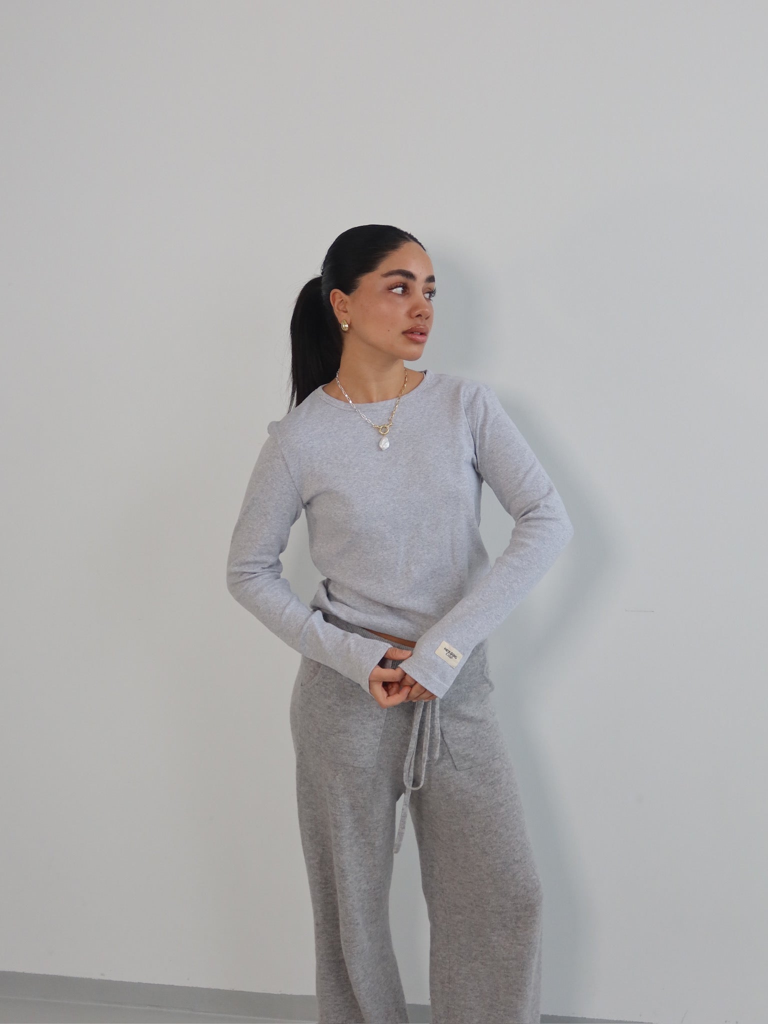 HEY SOHO RIB LONGSLEEVE light grey melange