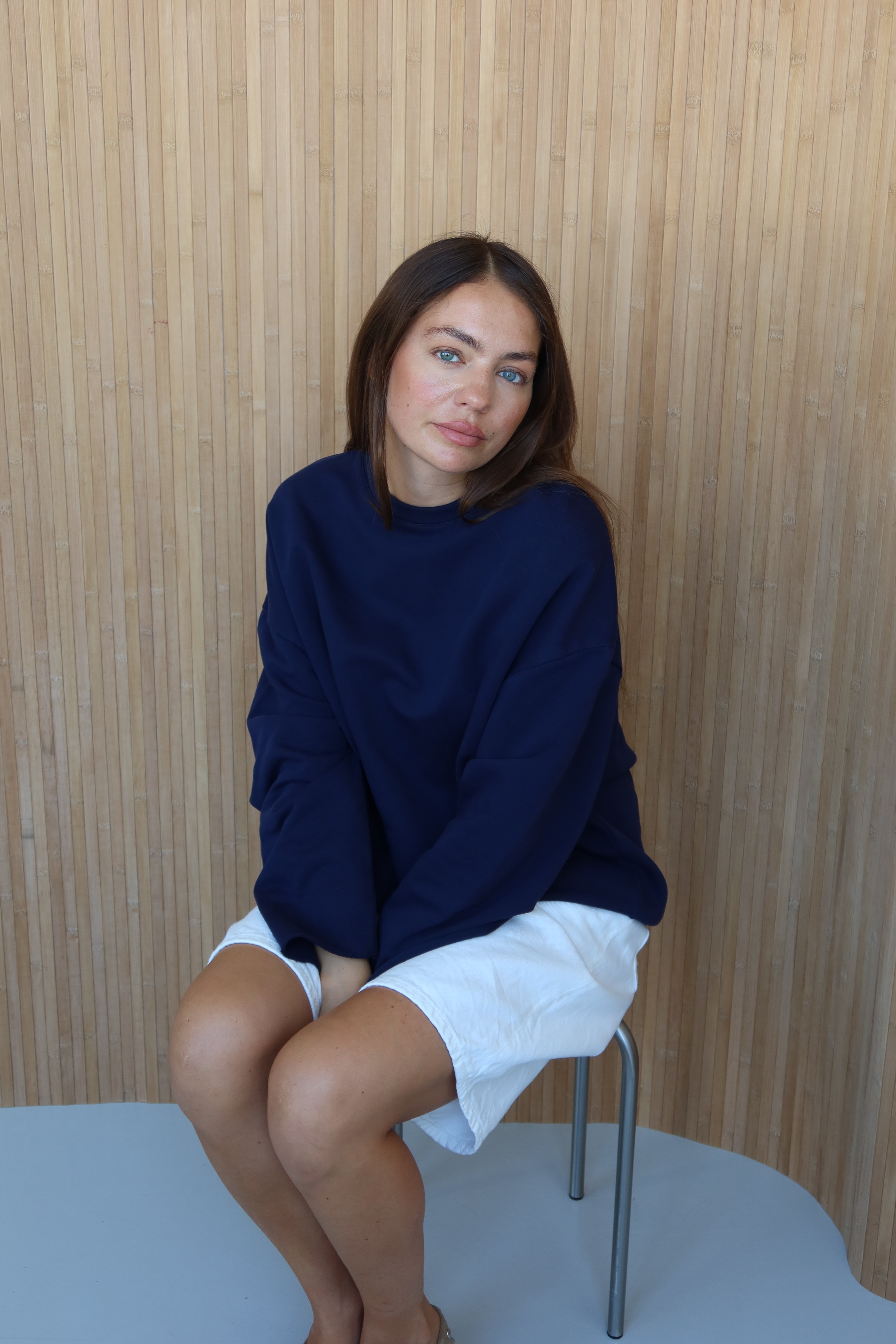 OPEN HEM SWEATSHIRT NAVY