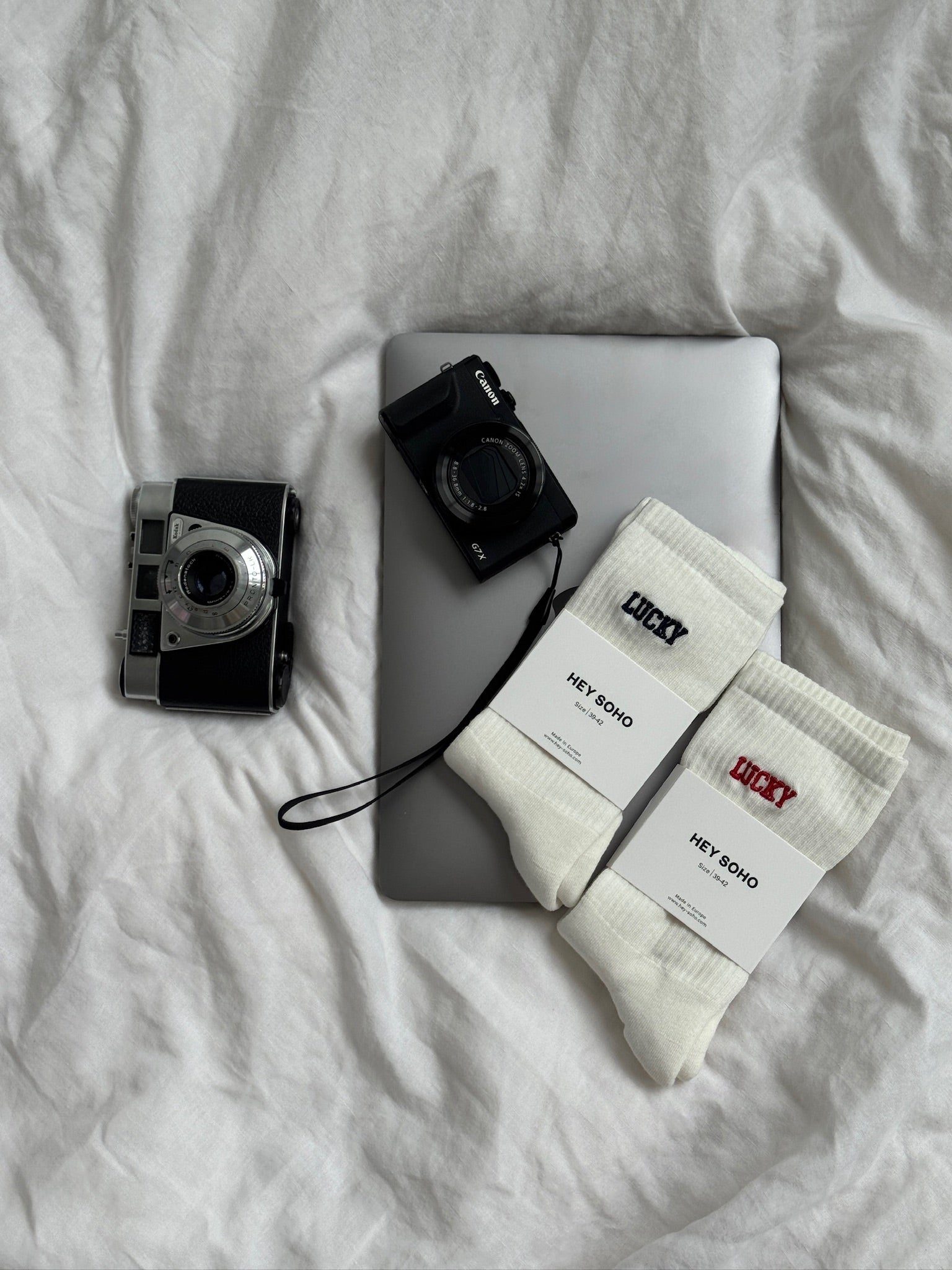 HEY SOHO LUCKY Socken offwhite I navy