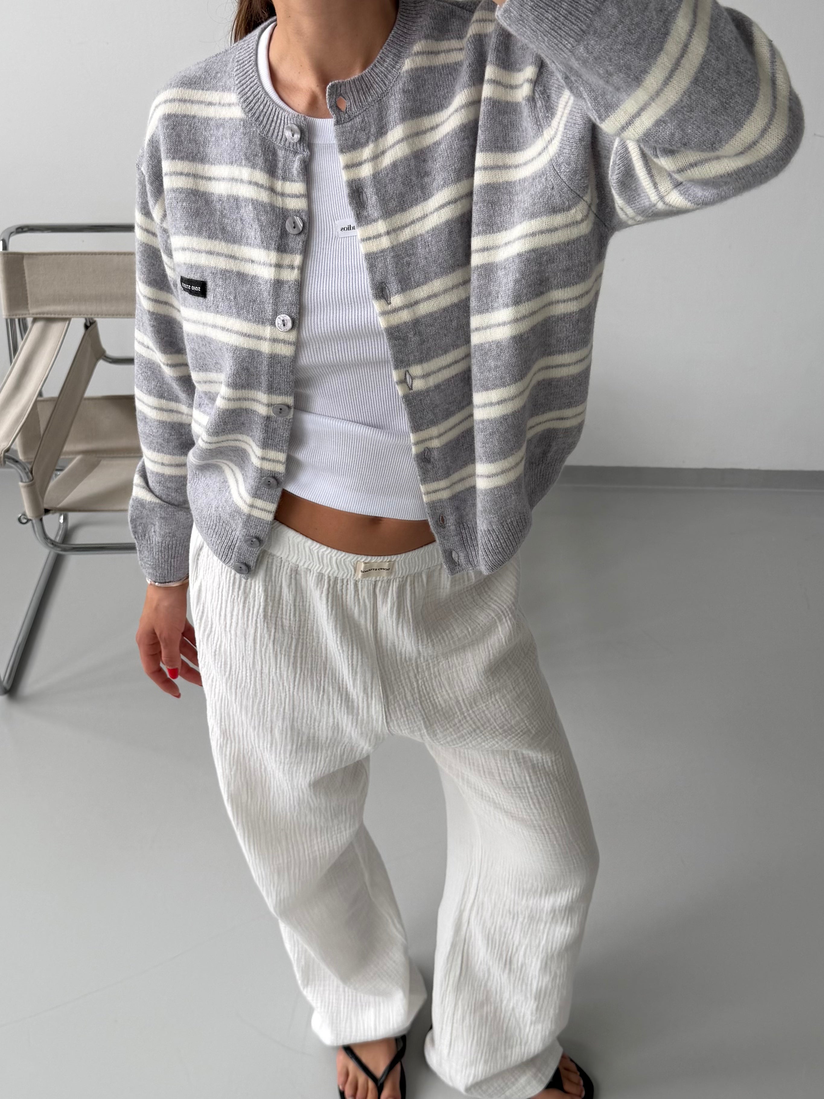 ZOE CARDIGAN grey melange I butter