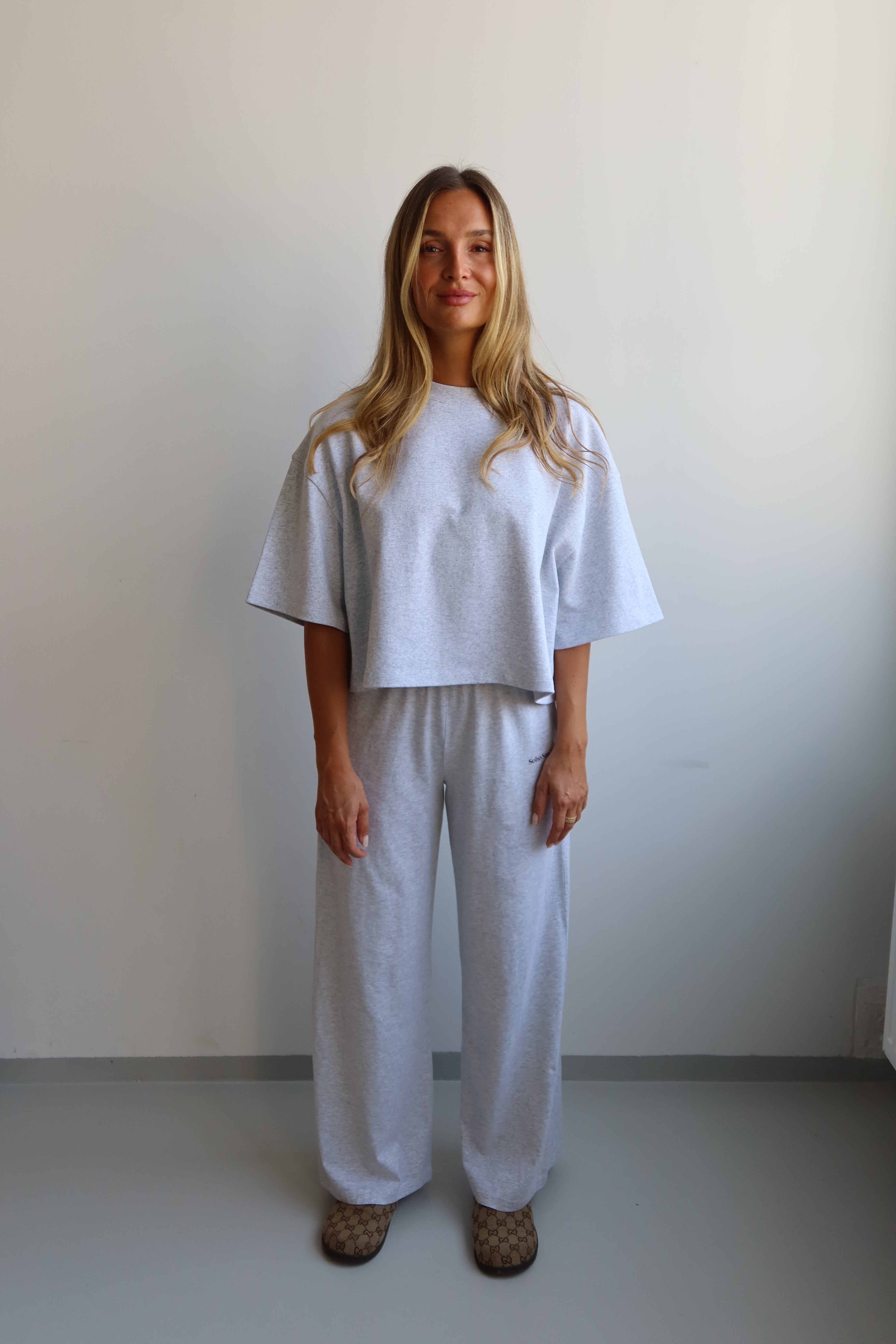 SOHO STUDIOS LIGHT JERSEY PANTS light grey melange