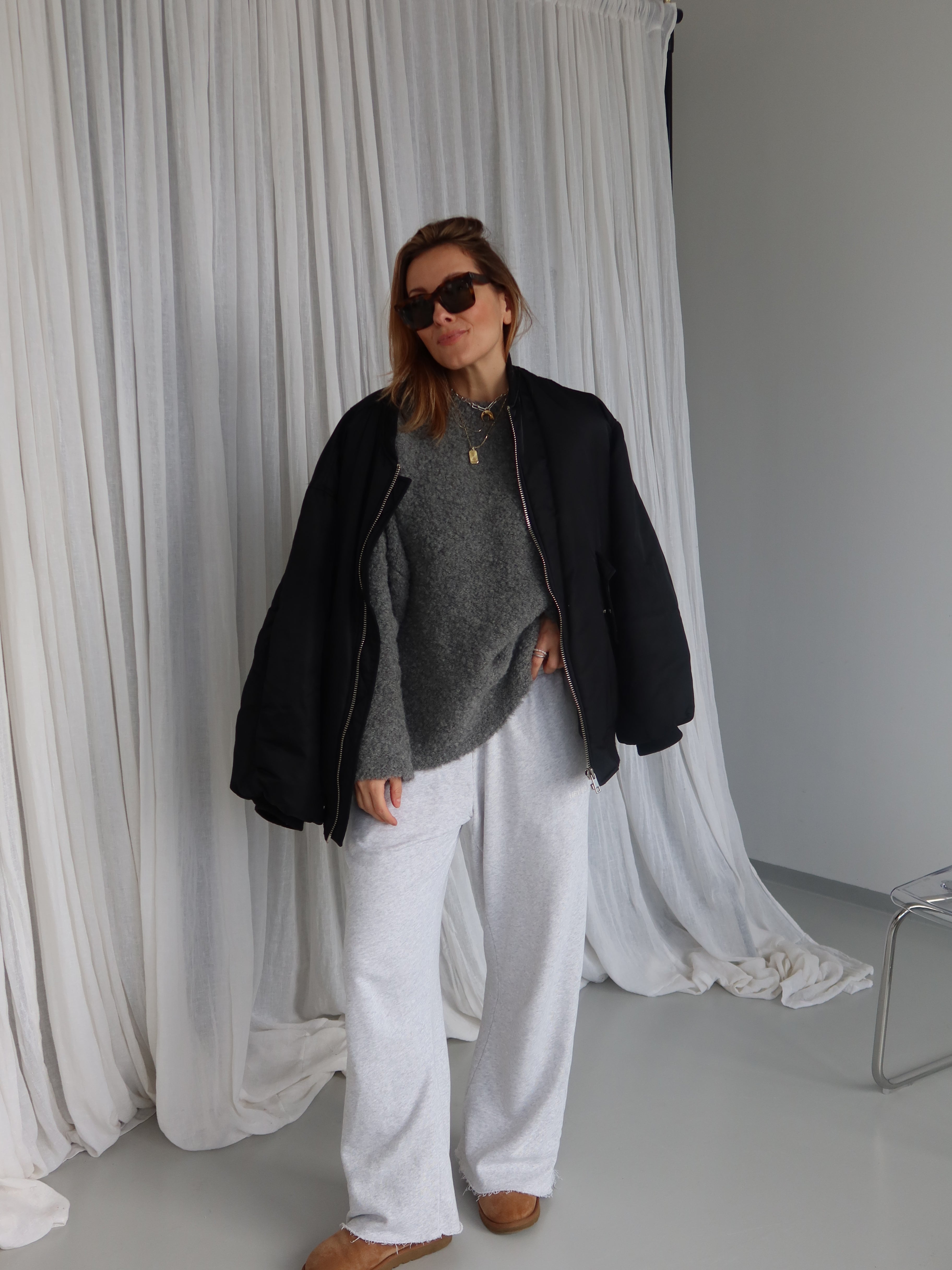 JOYA BOUCLÉ PULLOVER grey melange