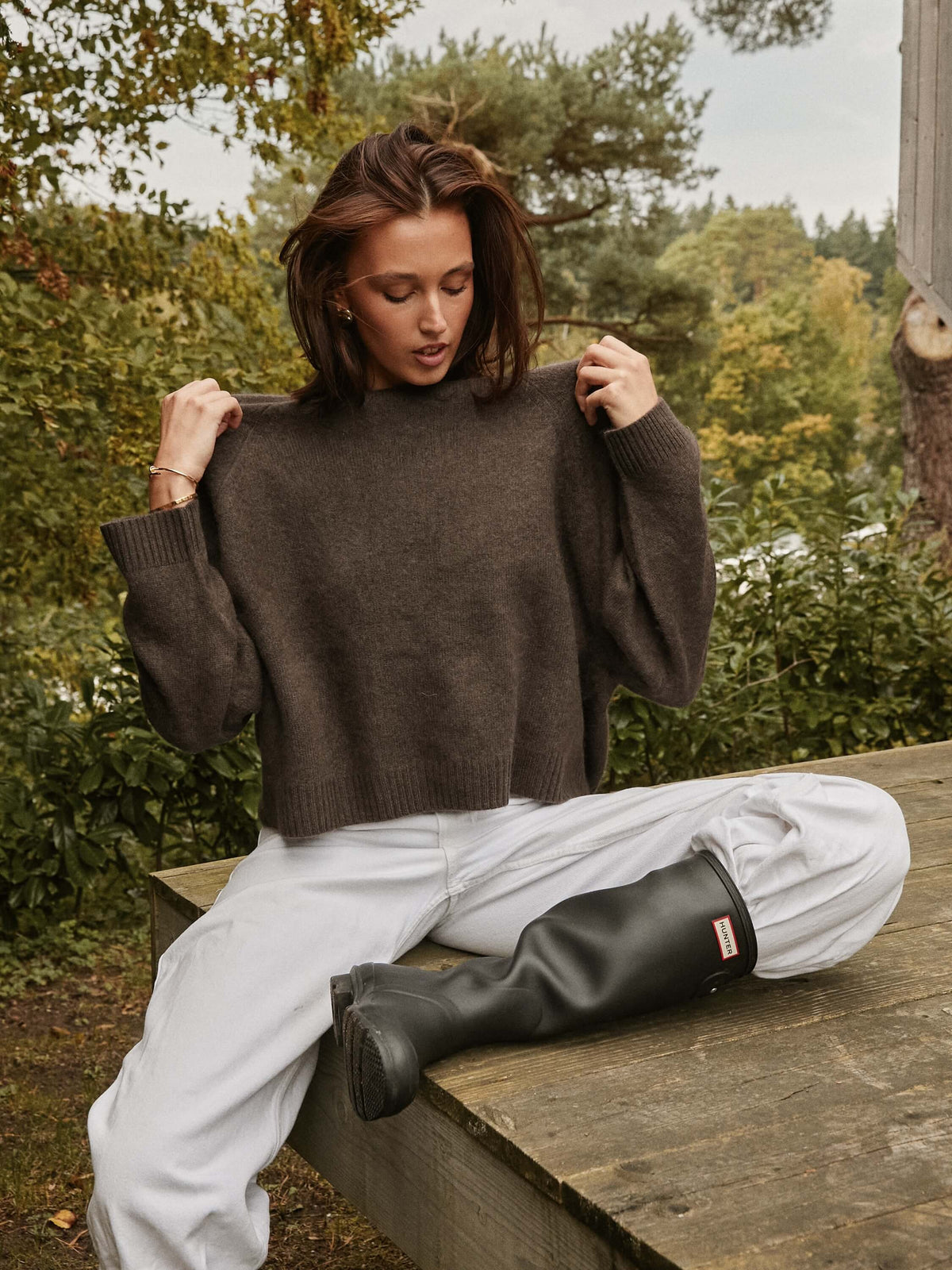 NOLA BRUSHED CREWNECK CHOCOLAT