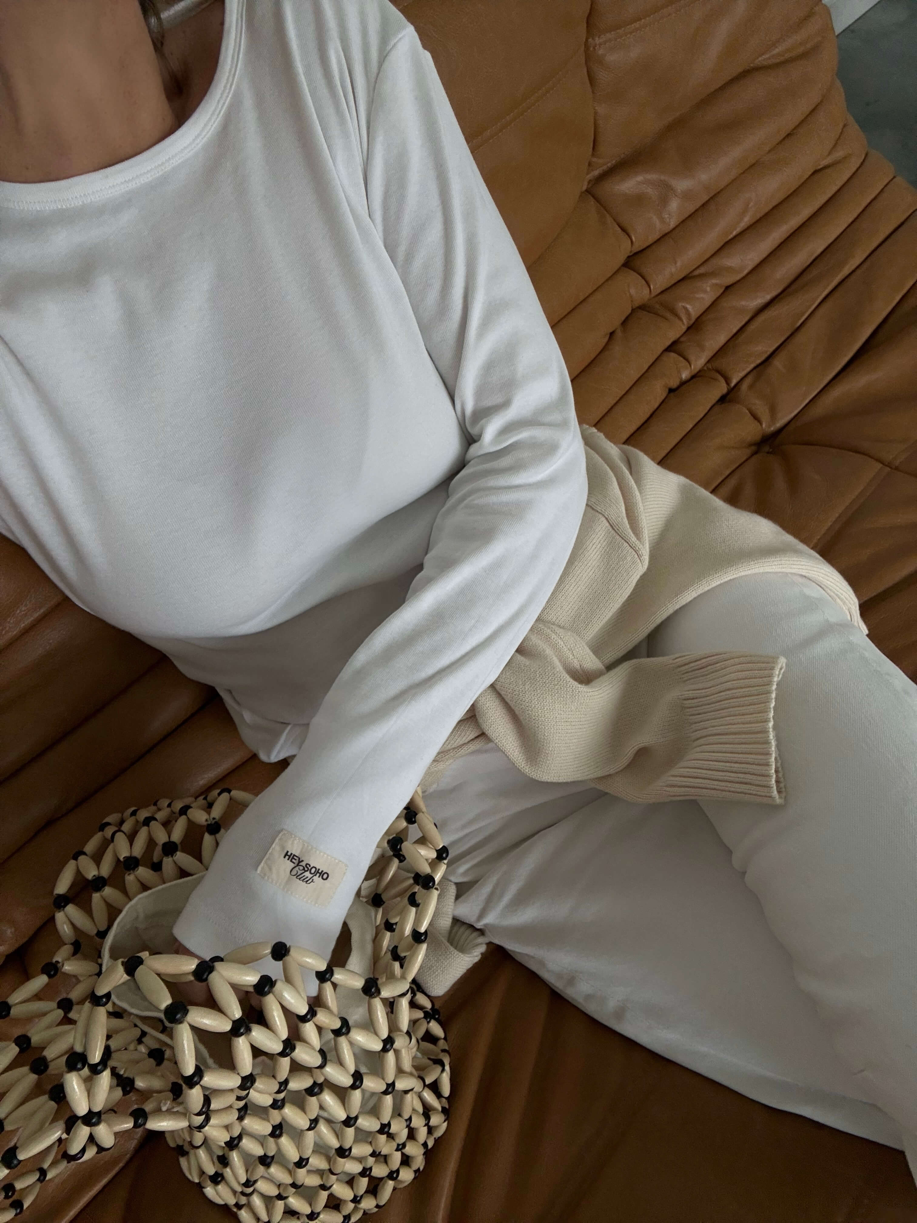 HEY SOHO RIB LONGSLEEVE white