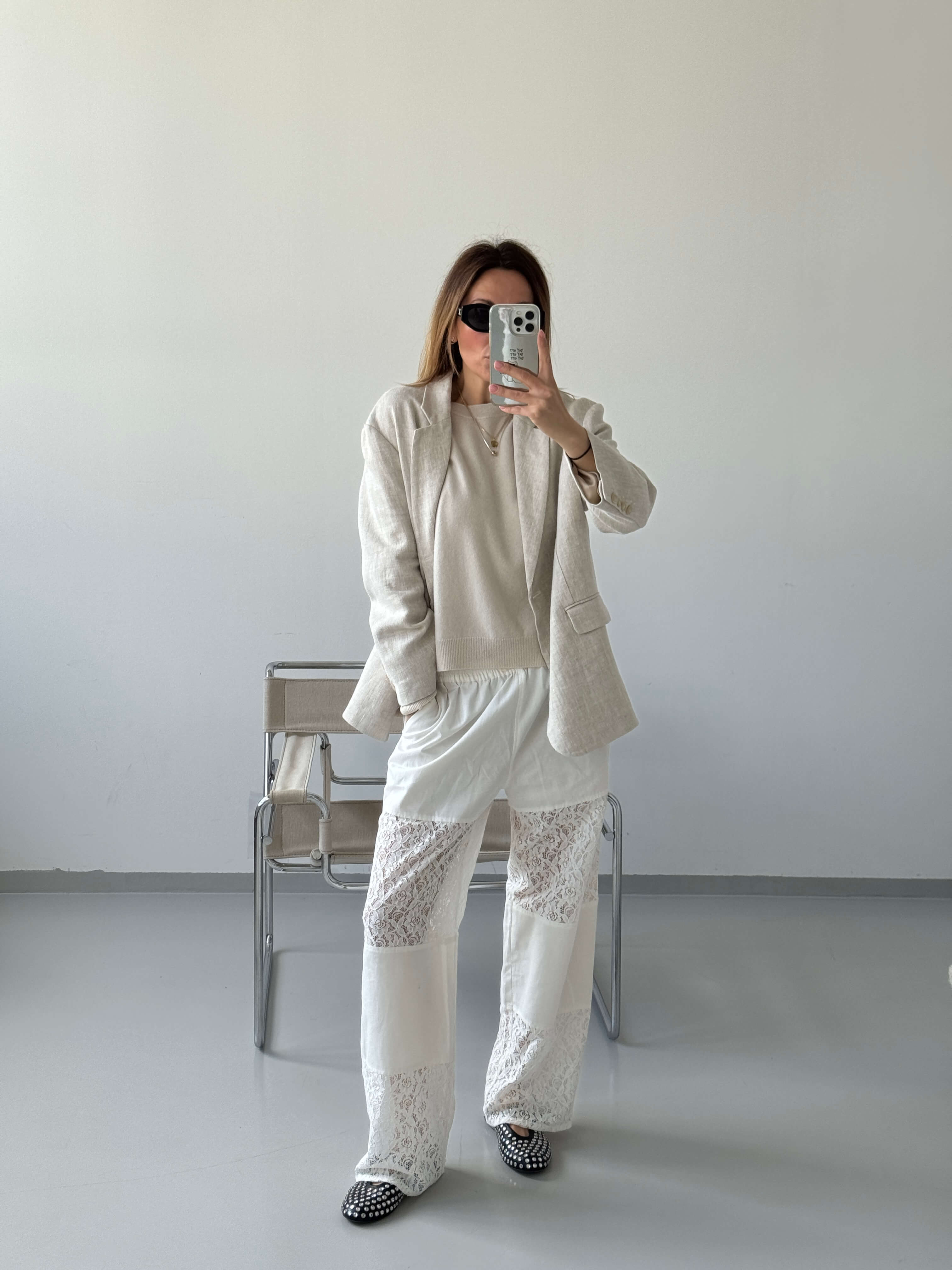 SOHO STUDIOS RODA LACE PANTS white