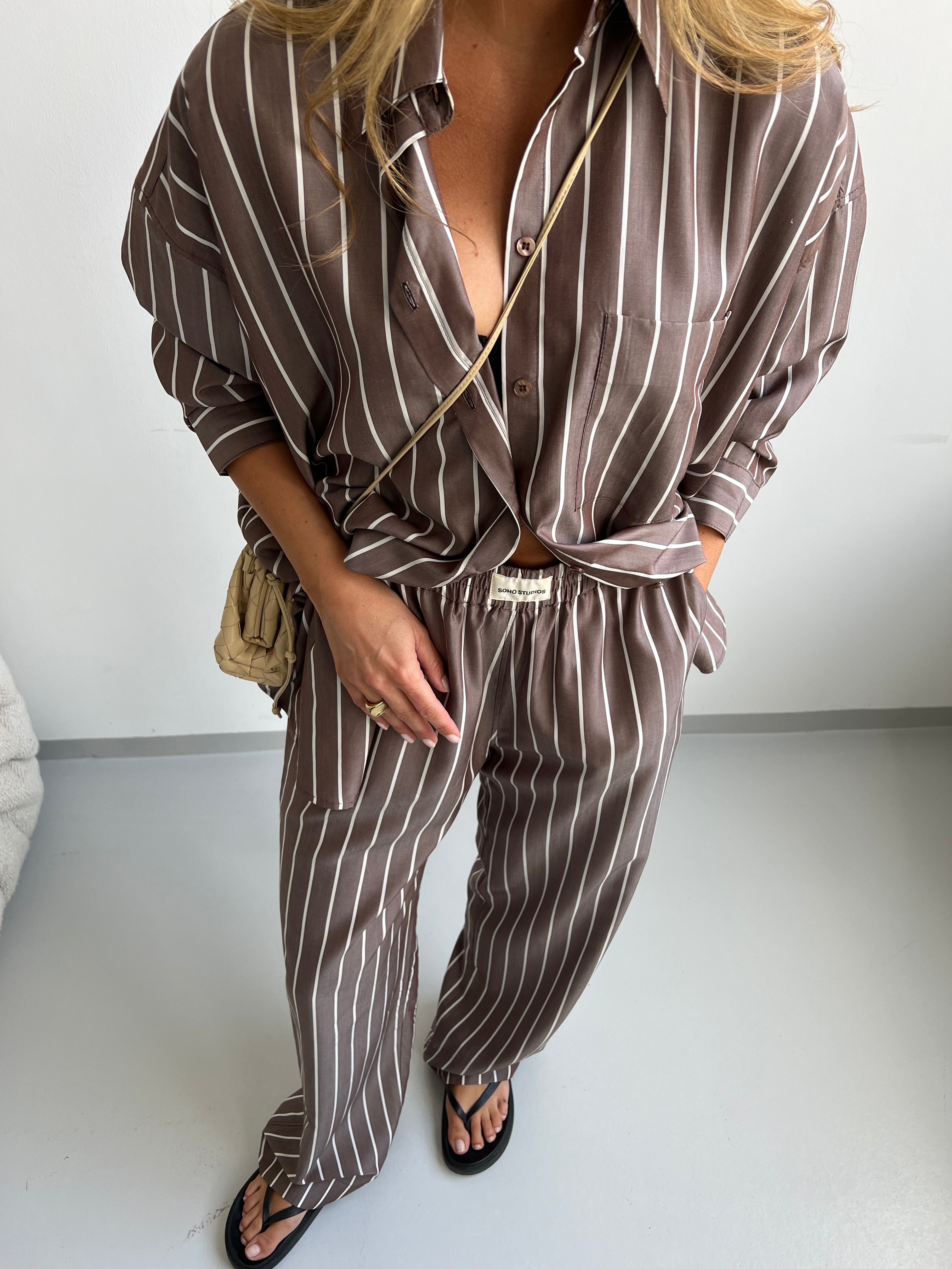 SOHO STUDIOS JOANA Bluse brown striped