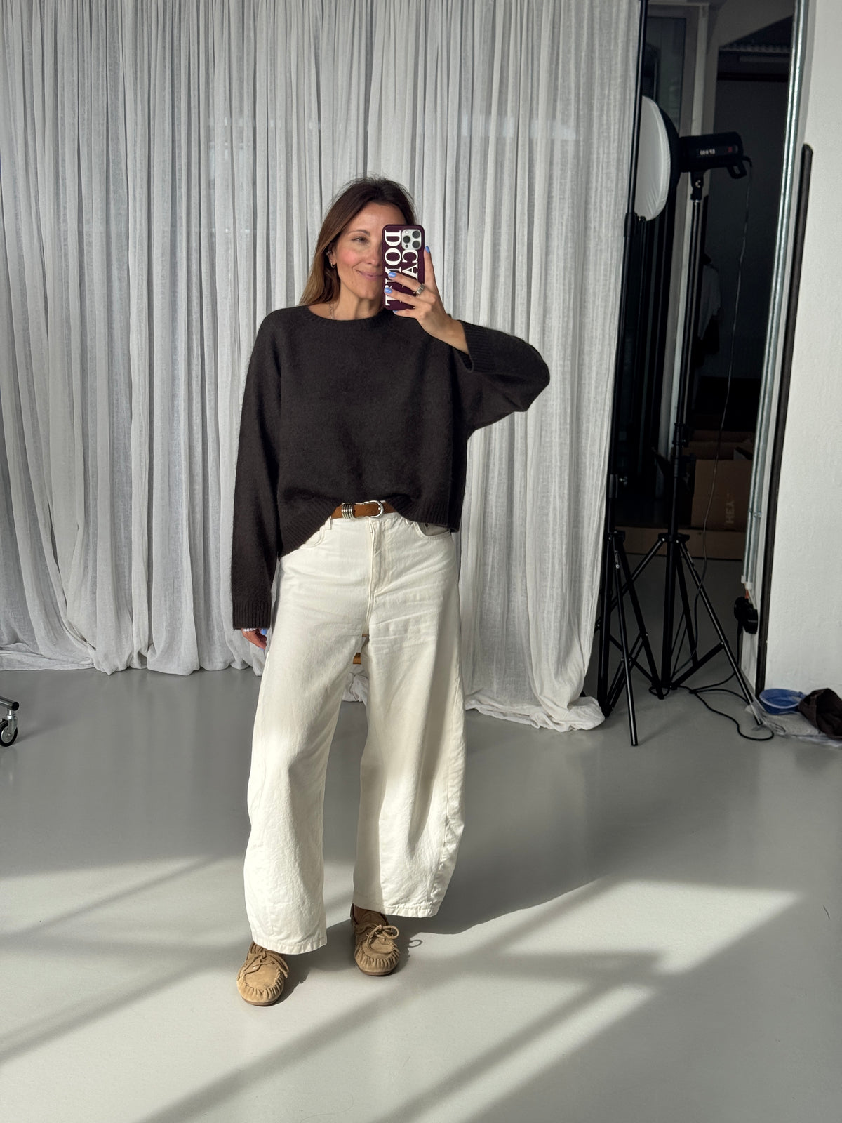 NOLA BRUSHED CREWNECK CHOCOLAT