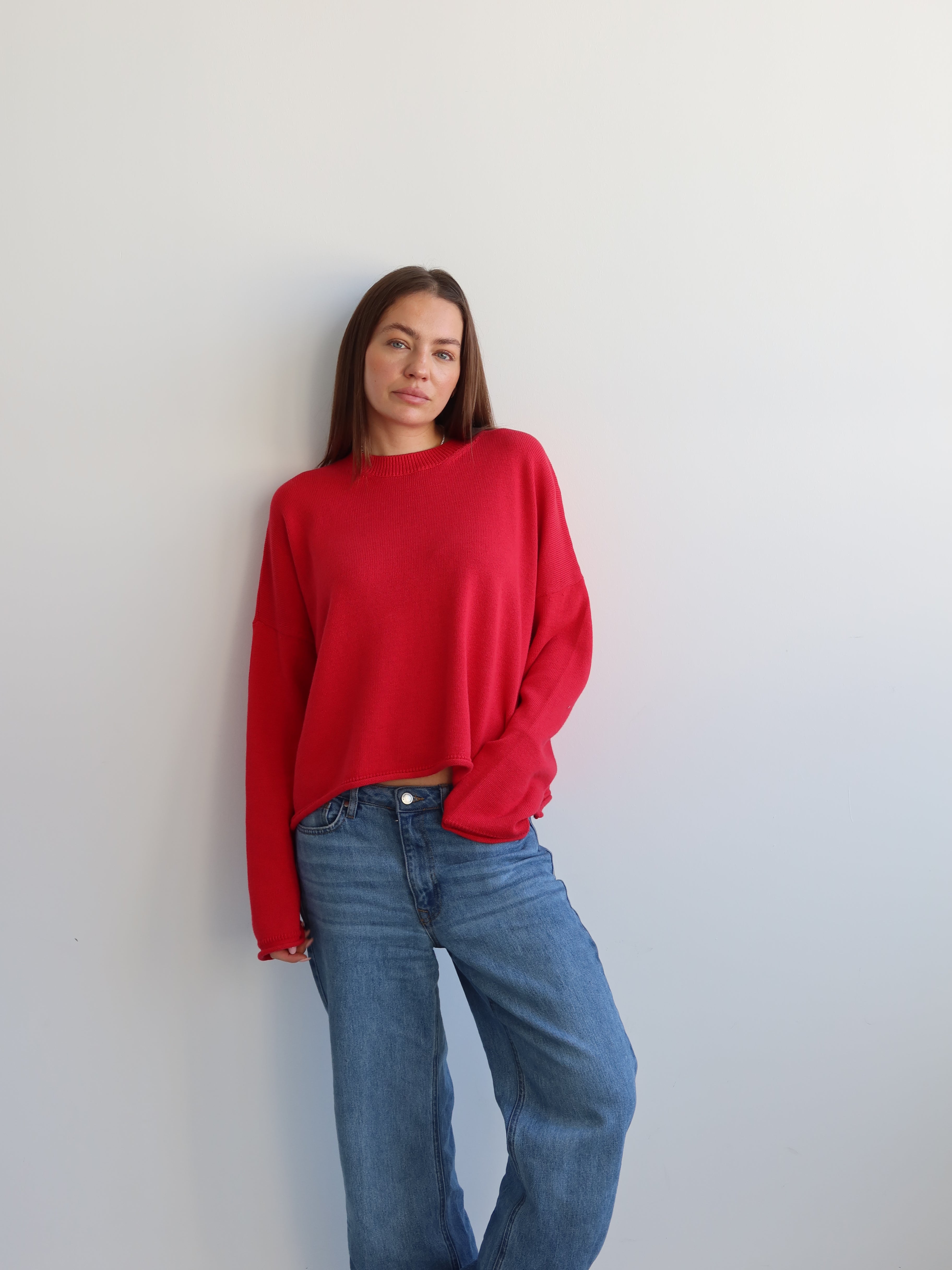 AMELIE CREWNECK red