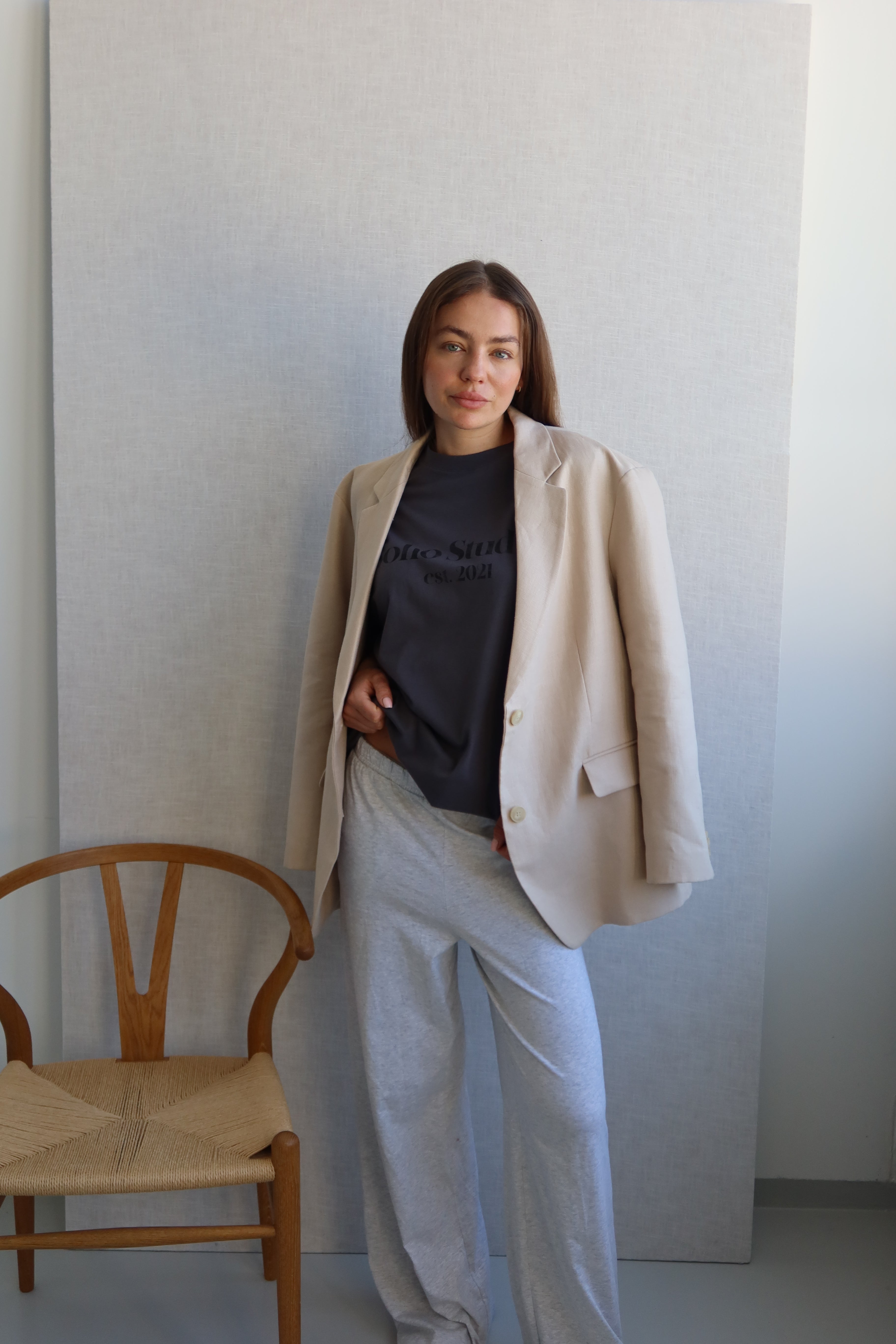 SOHO STUDIOS LIGHT JERSEY PANTS light grey melange