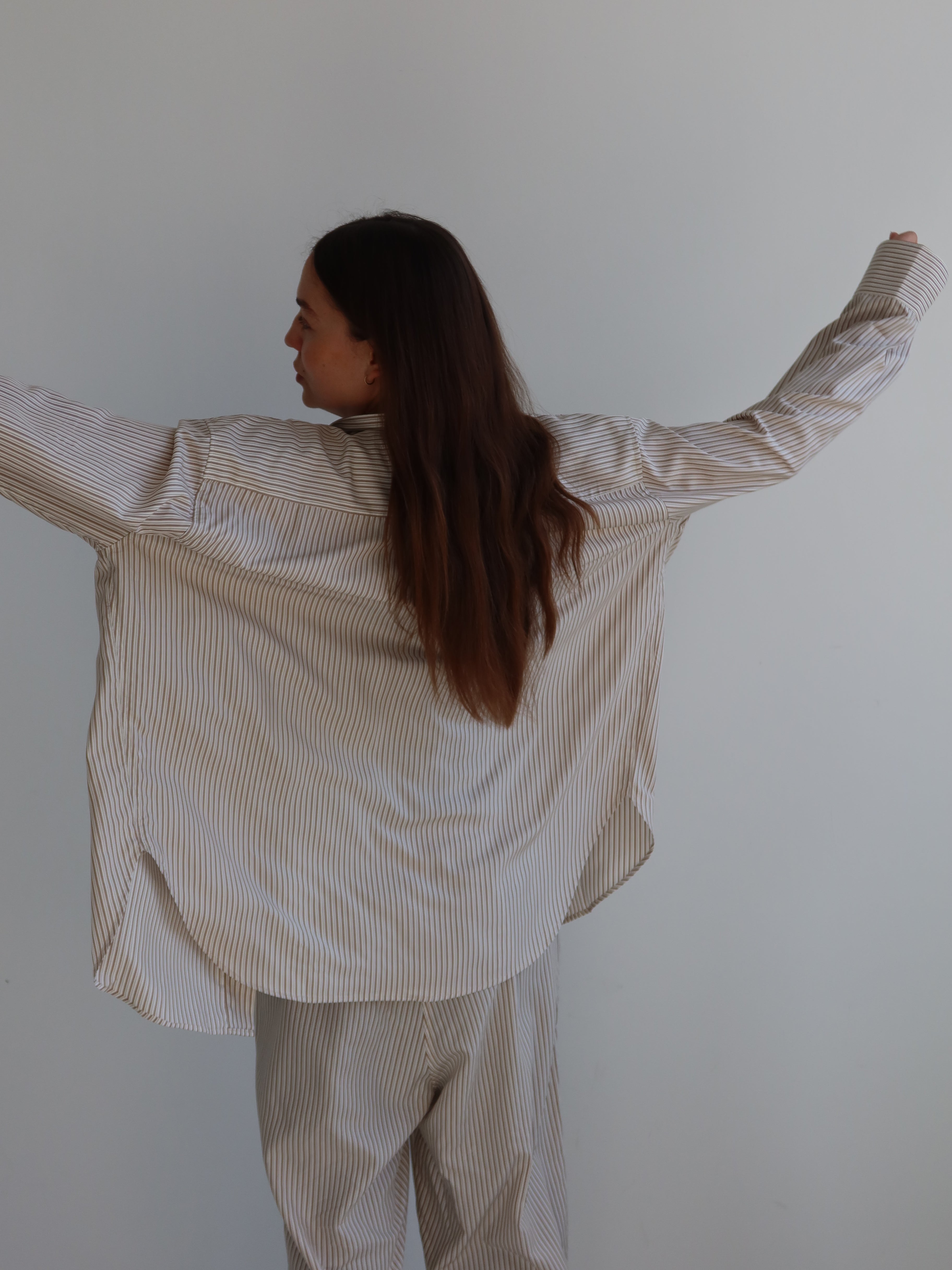 SOHO STUDIOS ELENA BLOUSE BEIGE STRIPE
