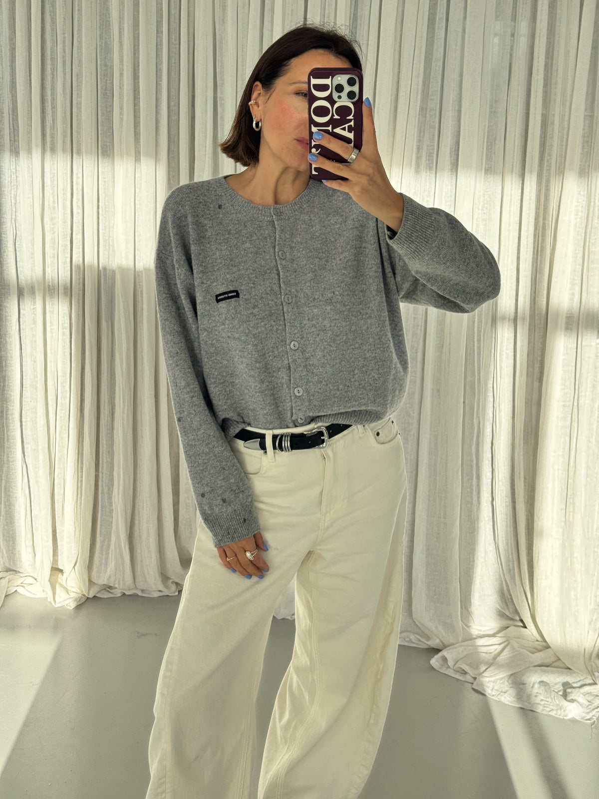 ZOE CARDIGAN light grey melange