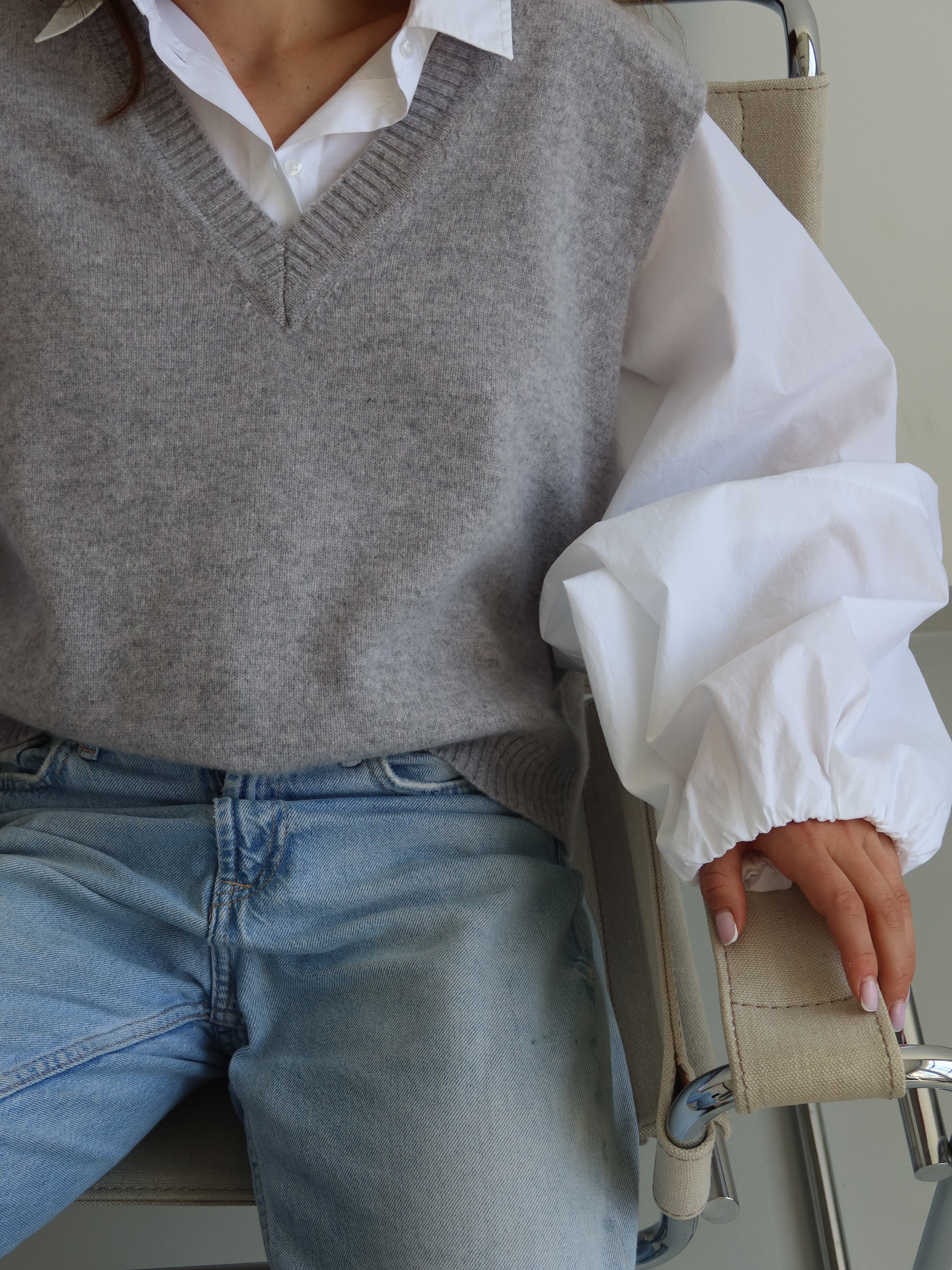 FIONA KNITSHIRT light grey