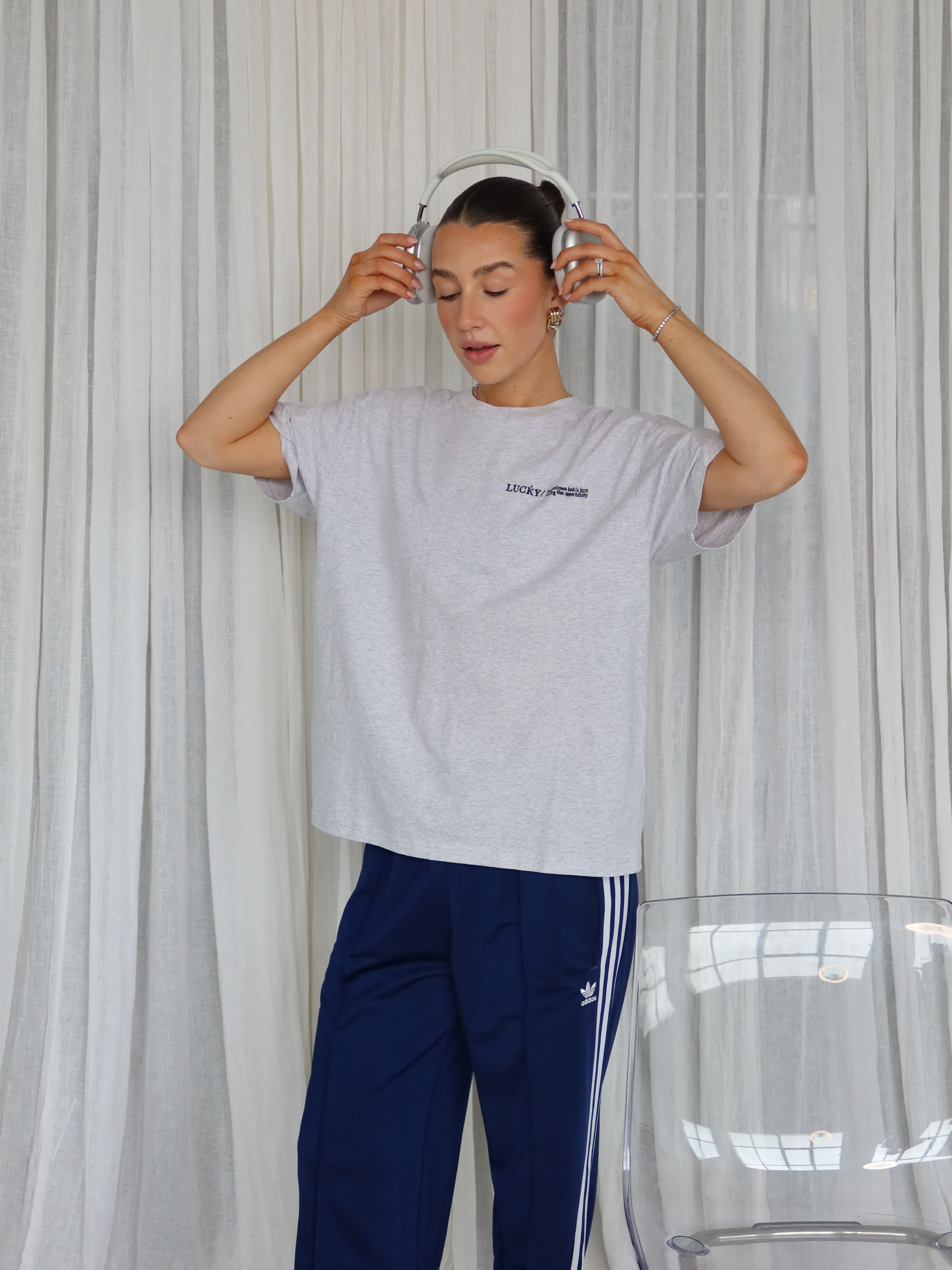 LUCKY T-SHIRT LIGHT GREY MELANGE