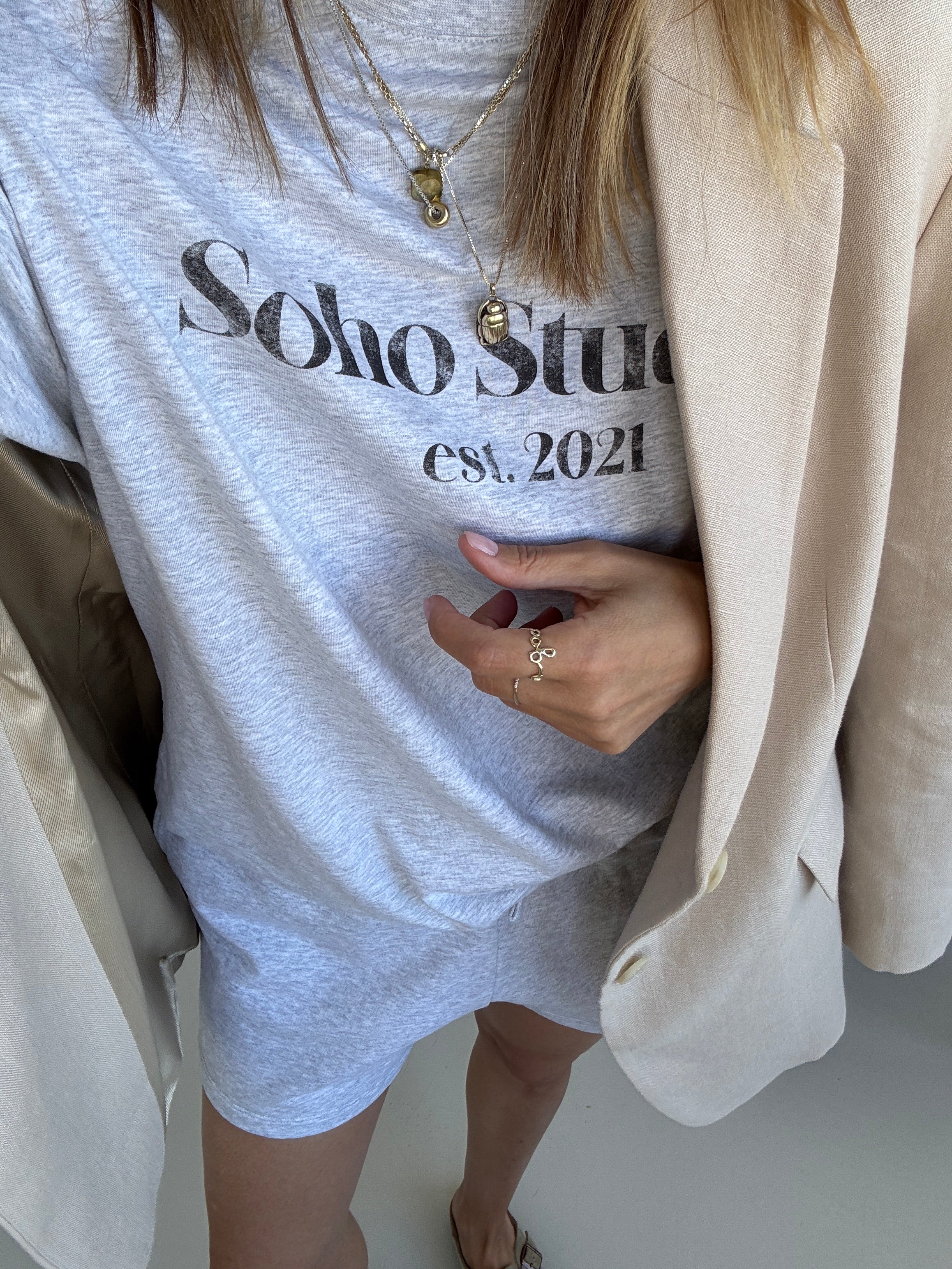 SOHO STUDIOS LIGHT JERSEY SHORTS light grey melange