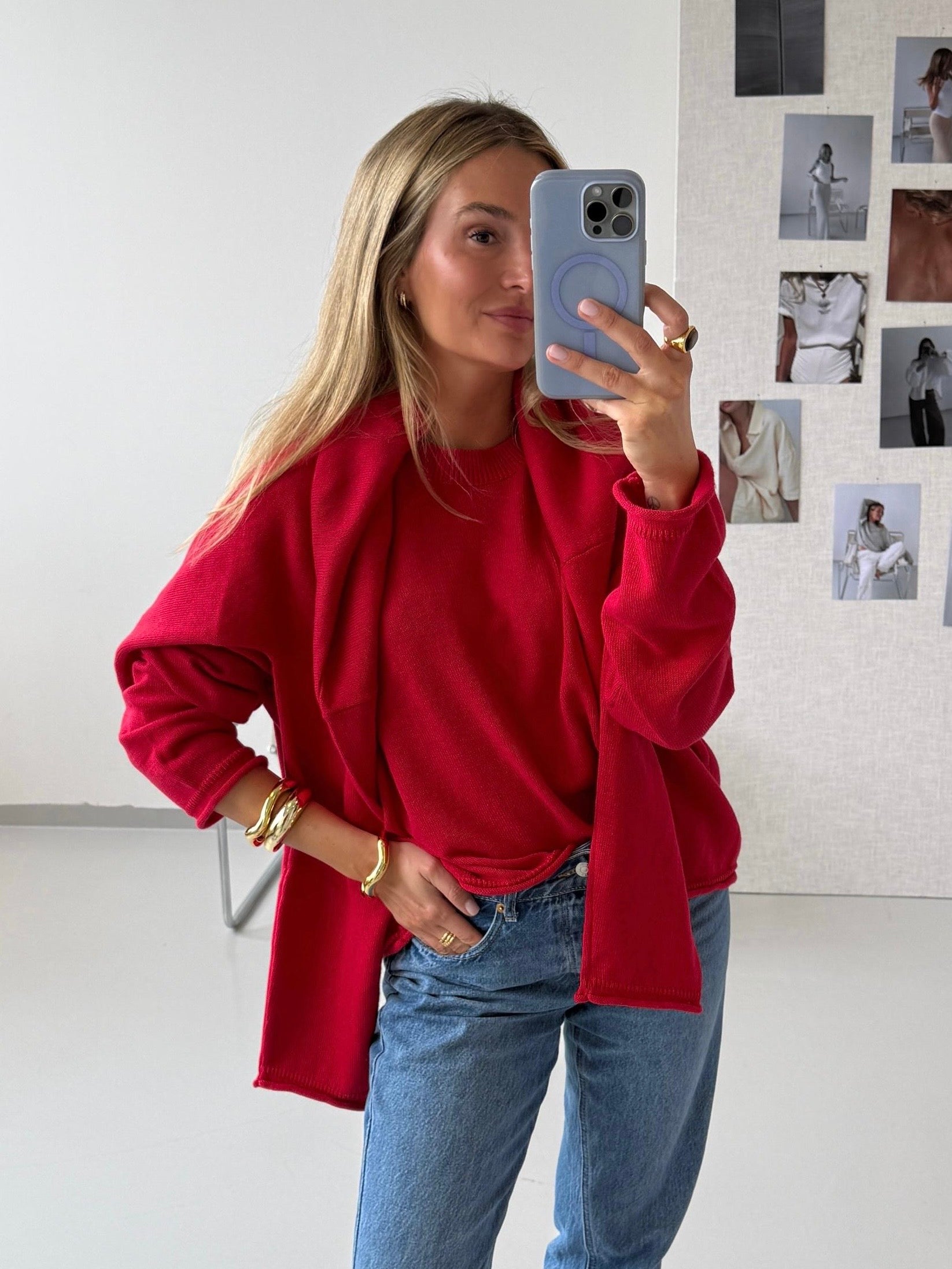AMELIE CREWNECK red
