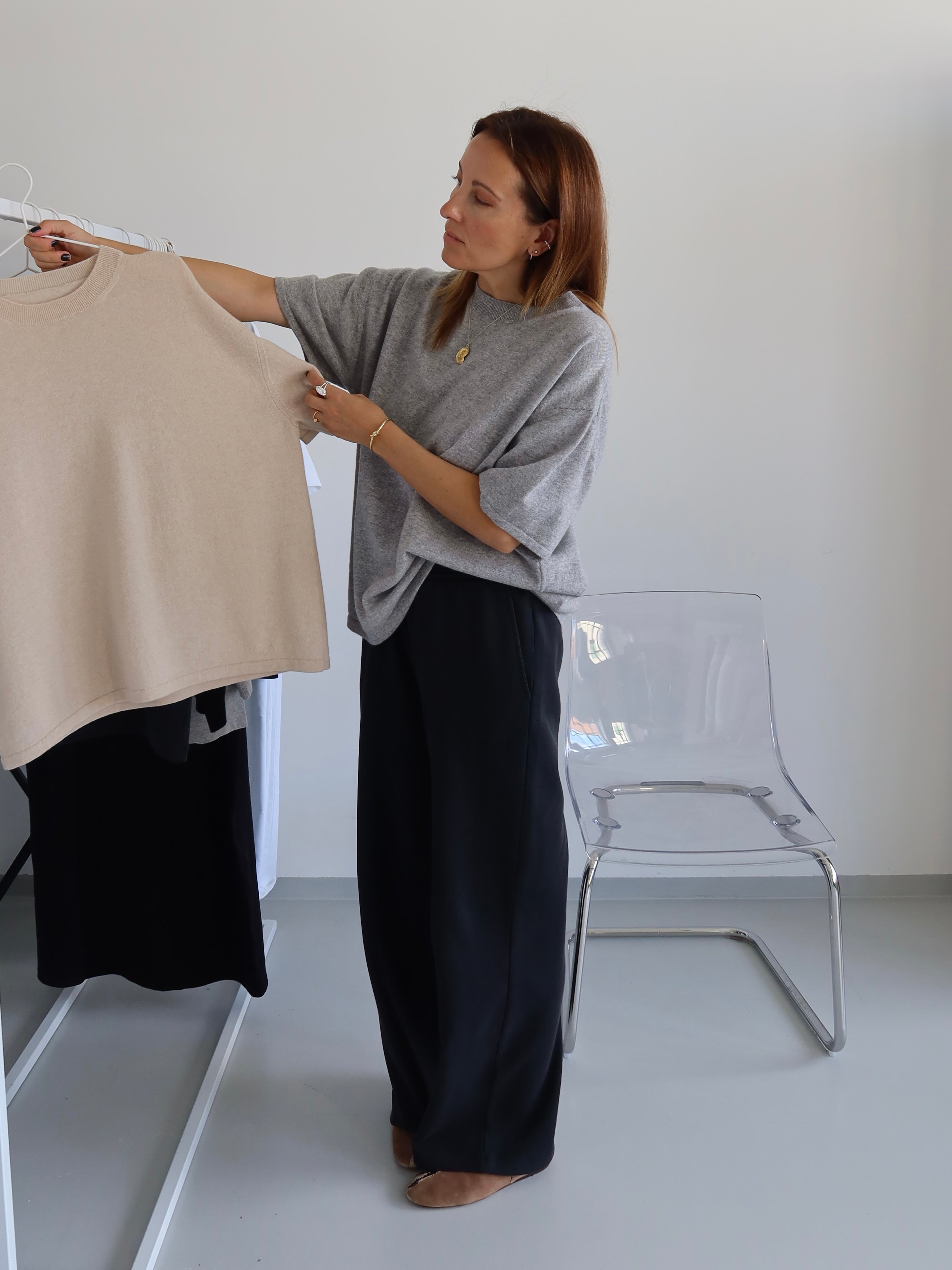THEA KNIT SHIRT grey melange
