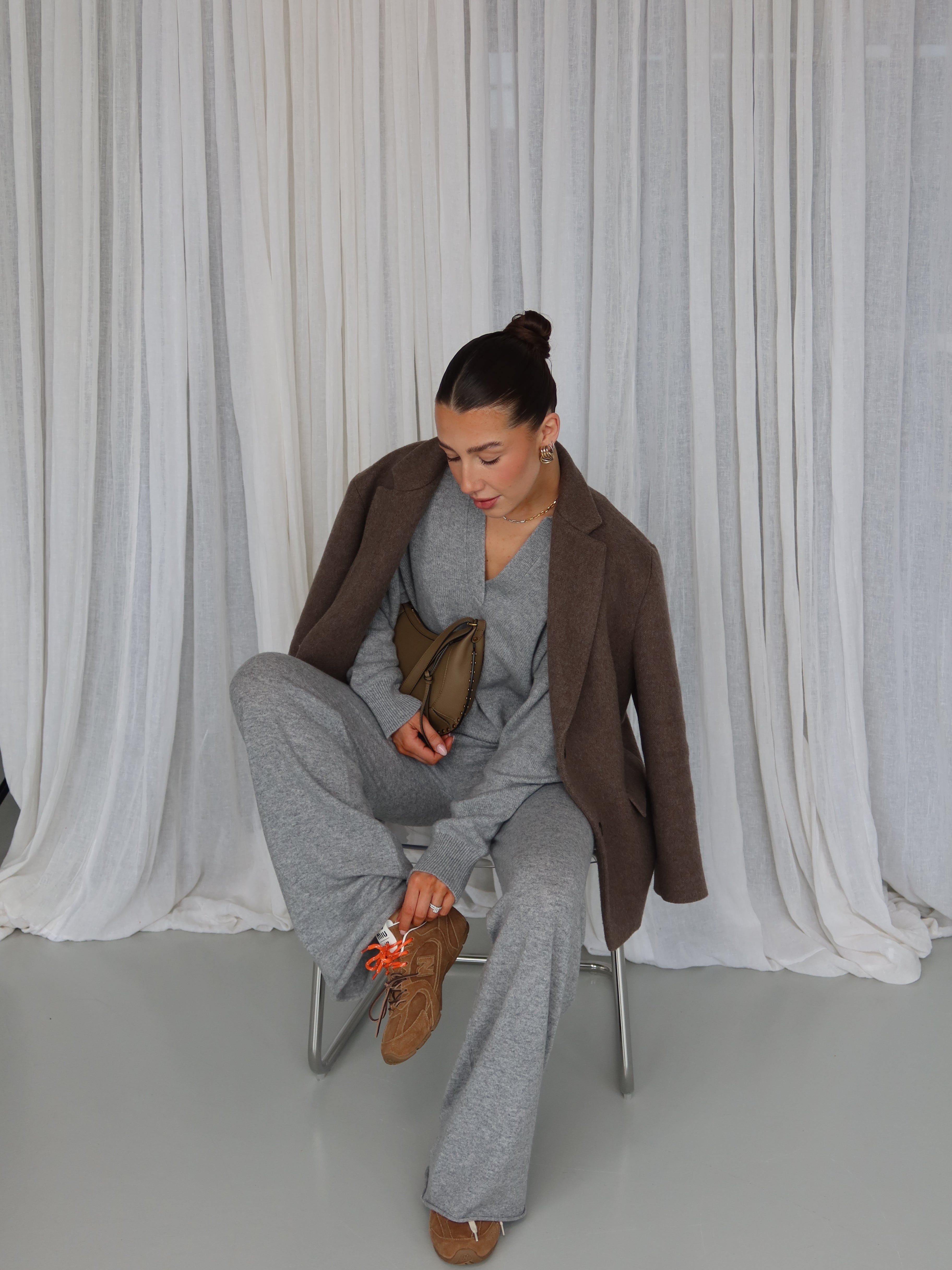 LORENA CASHMERE POLO grey melange