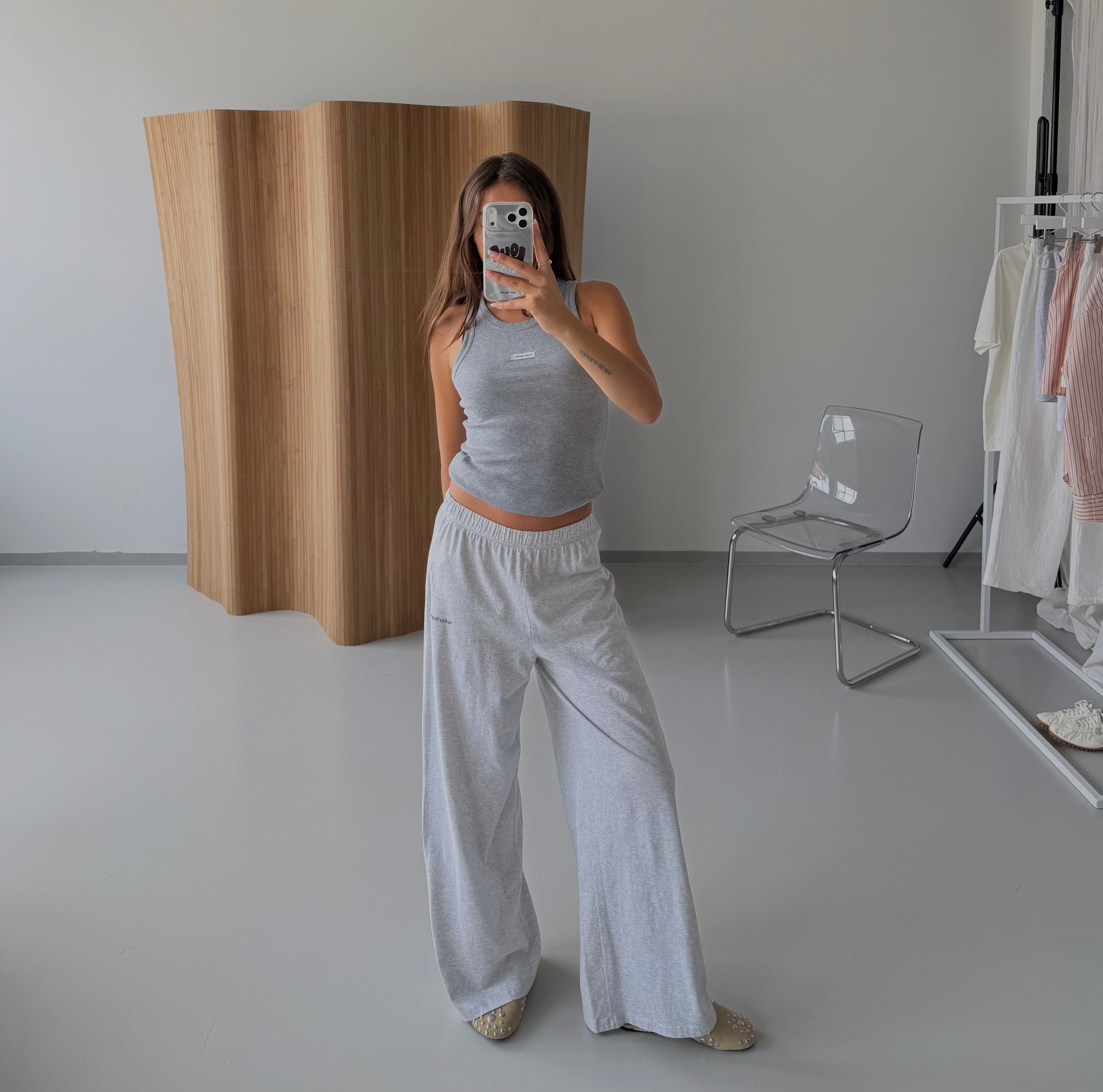 SOHO STUDIOS LIGHT JERSEY PANTS light grey melange