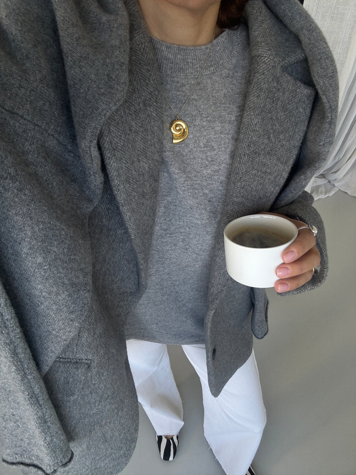 THEA KNIT SHIRT grey melange