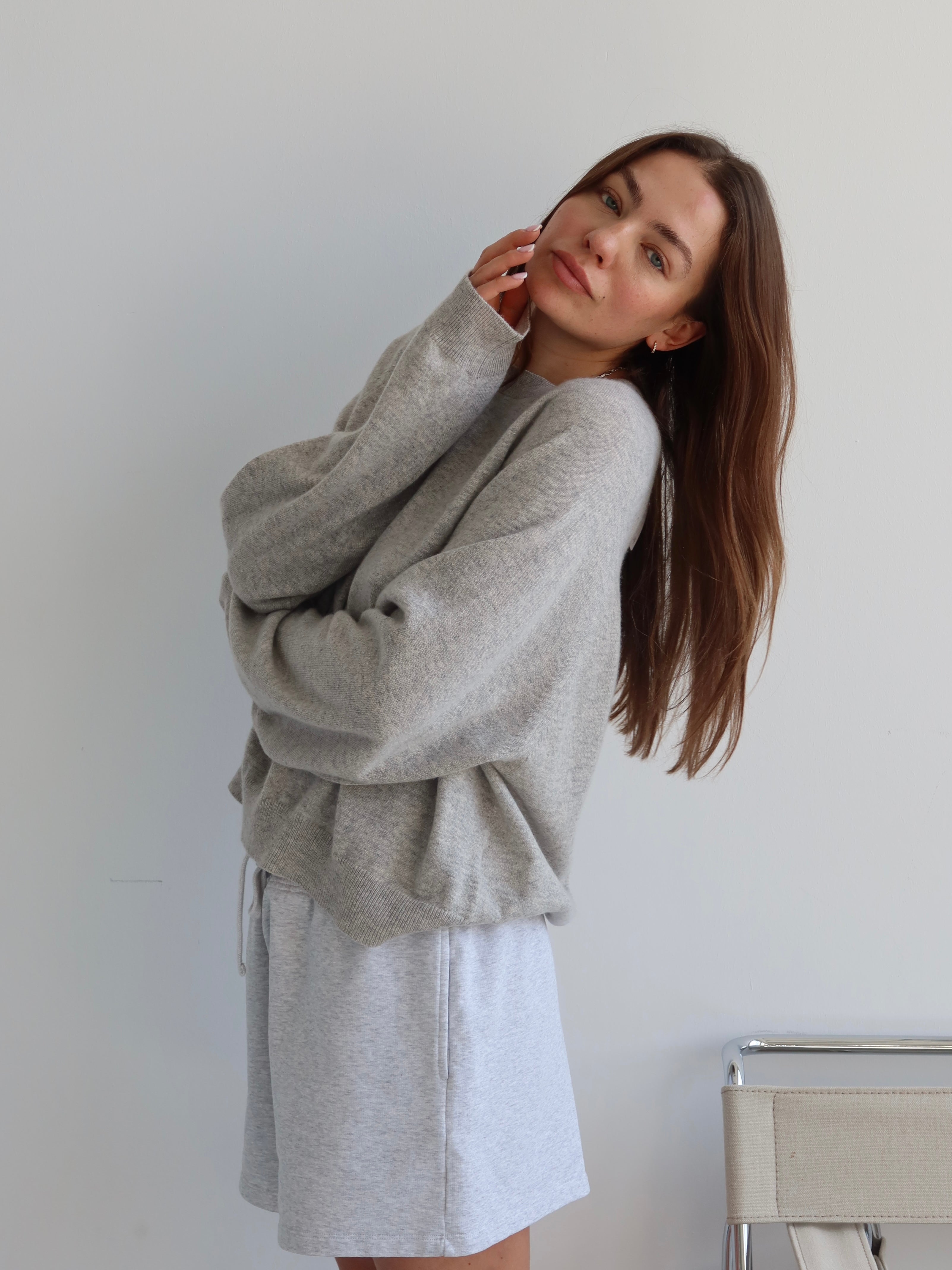 ANNA CREWNECK light grey melange