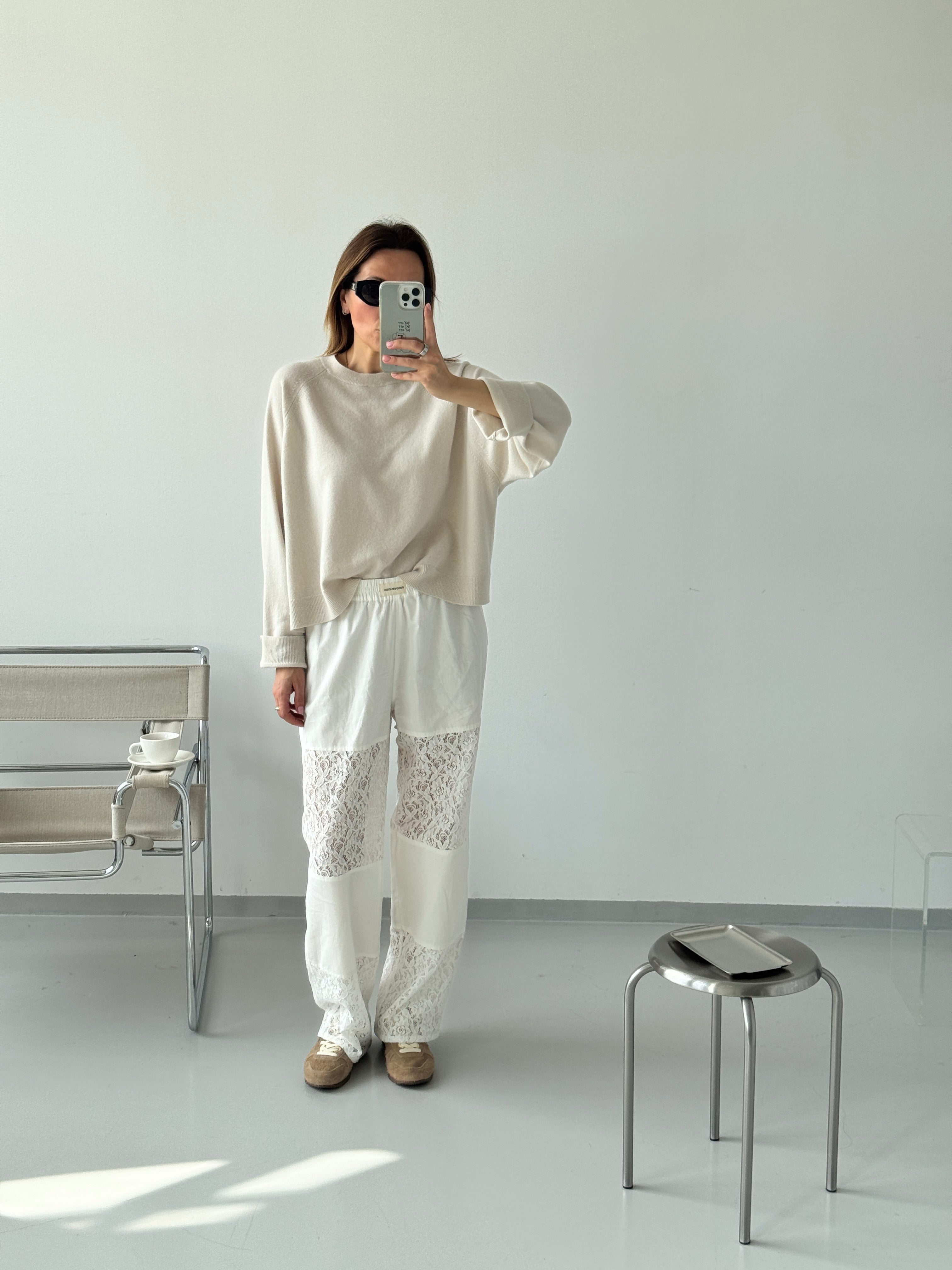 SOHO STUDIOS RODA LACE PANTS white