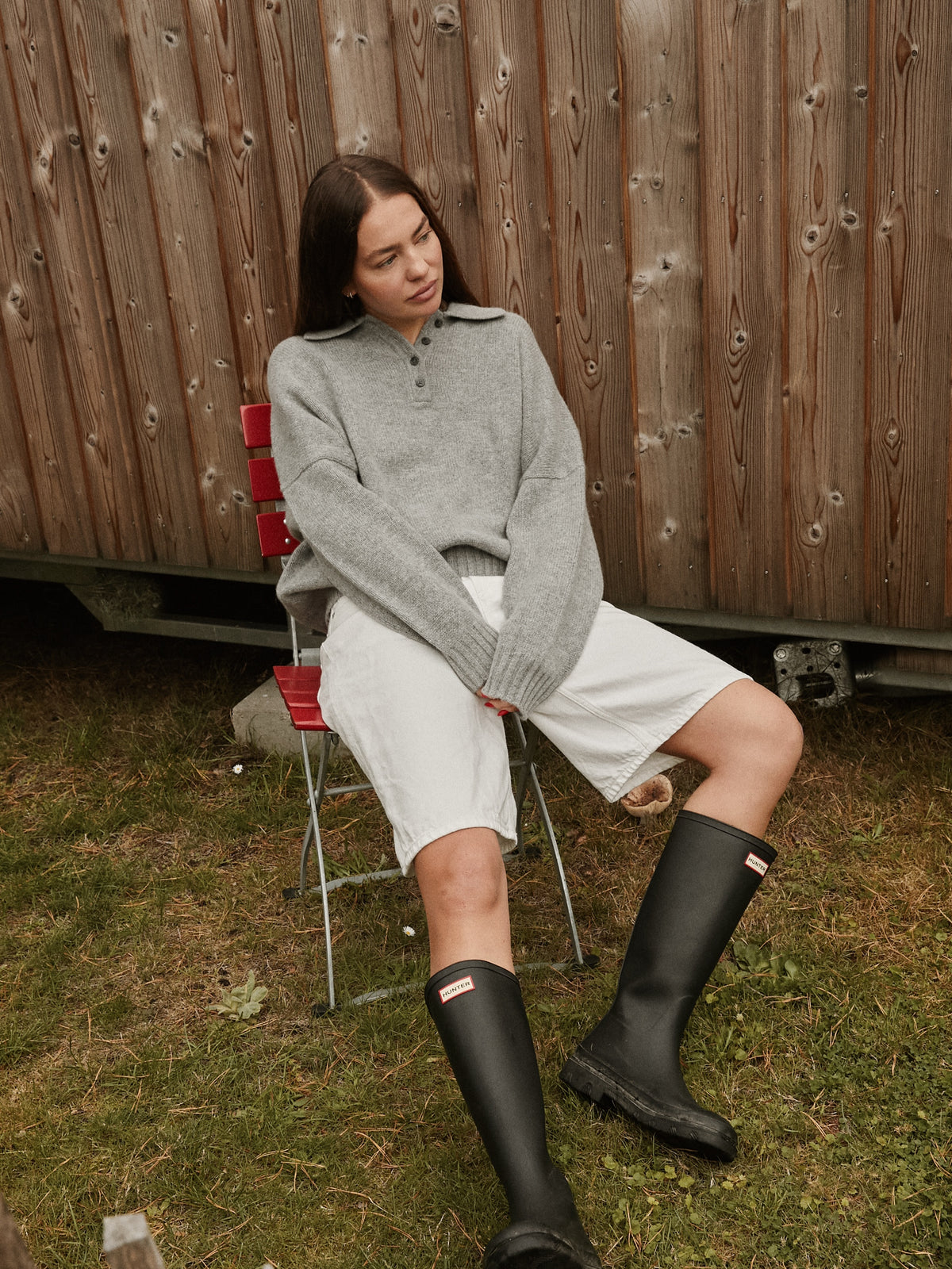 TAMY POLO SWEATSHIRT GREY MELANGE