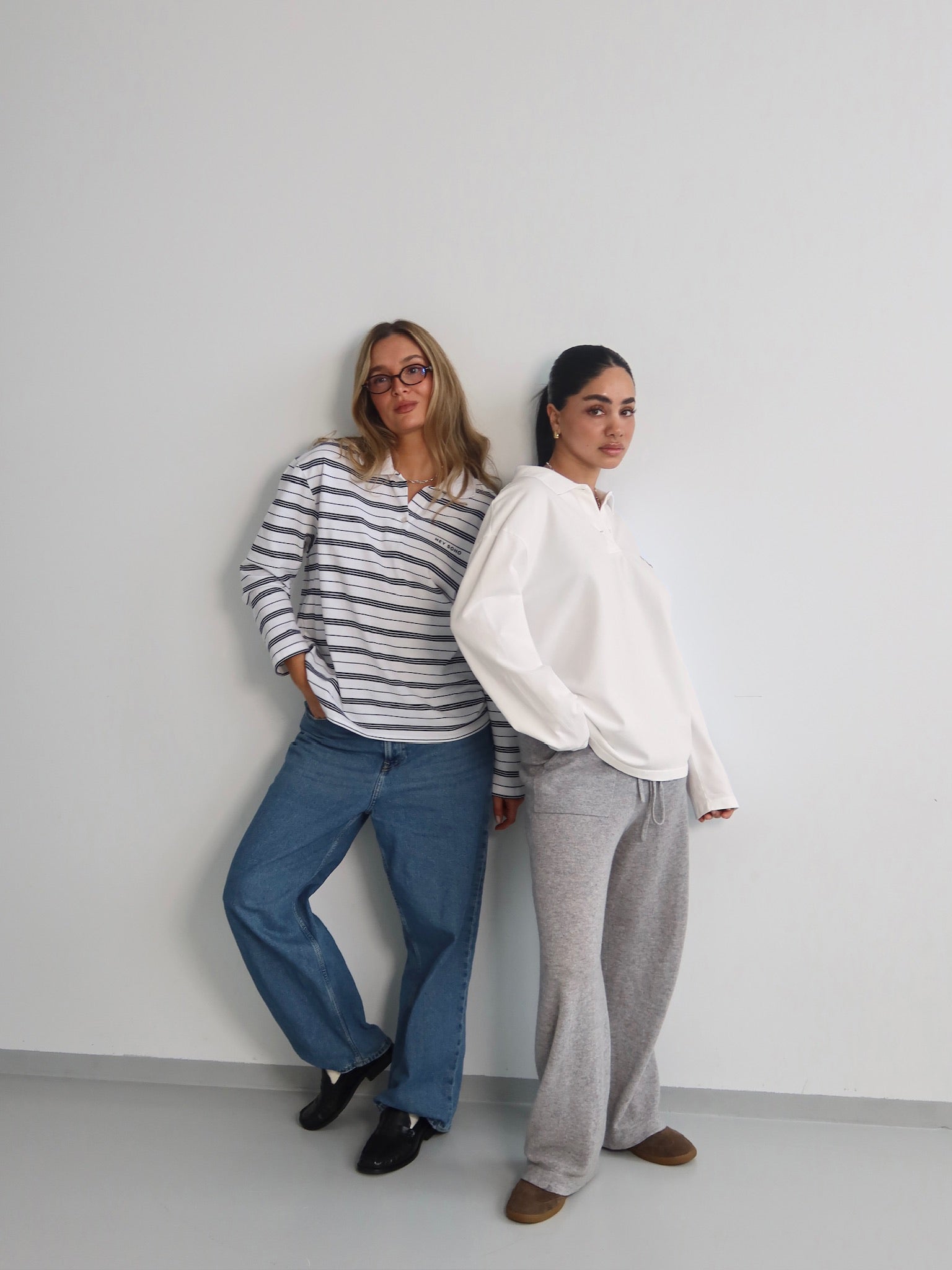 HEY SOHO LONGSLEEVE POLO navy white striped