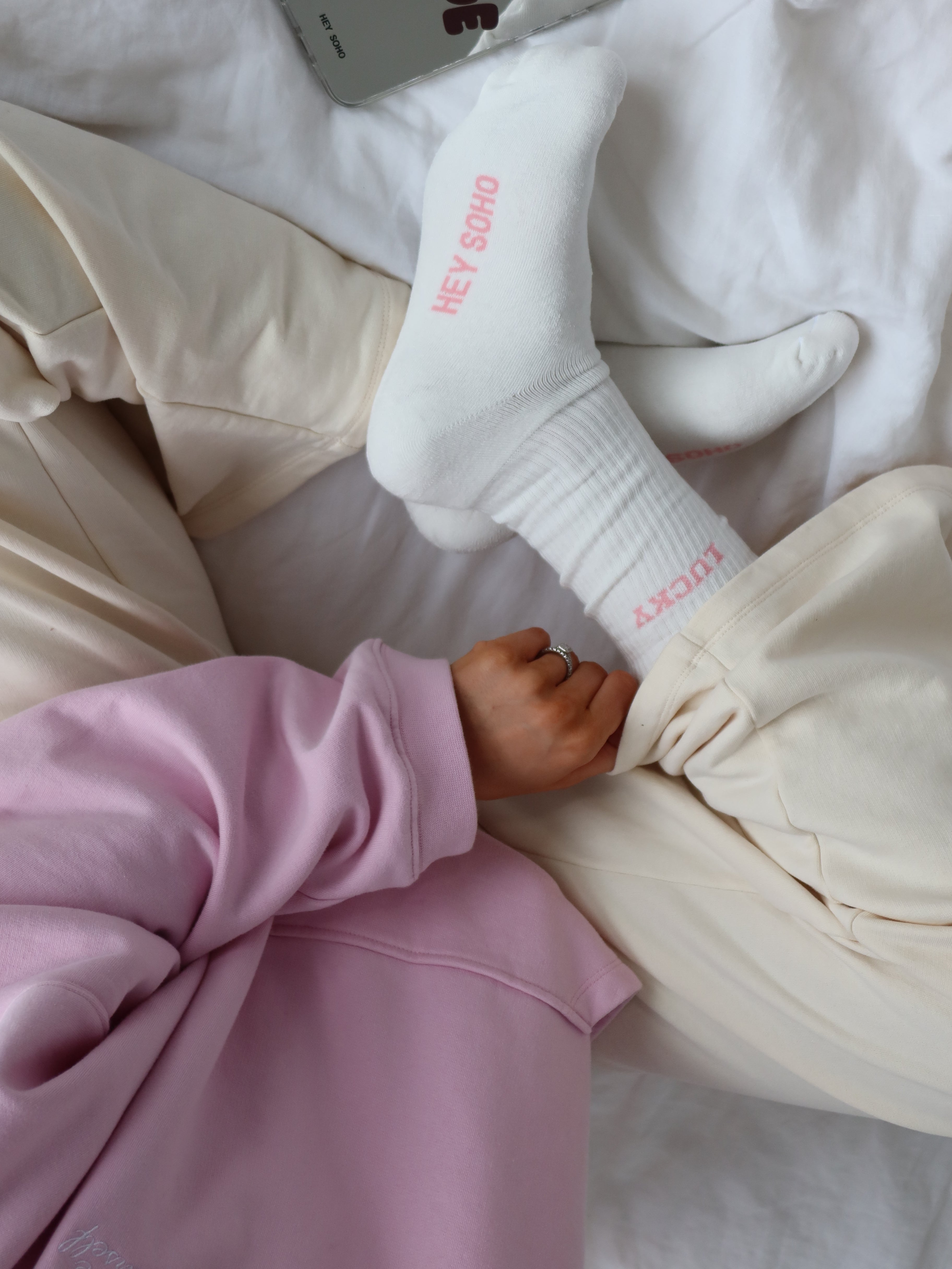 HEY SOHO LUCKY Socken offwhite I blush
