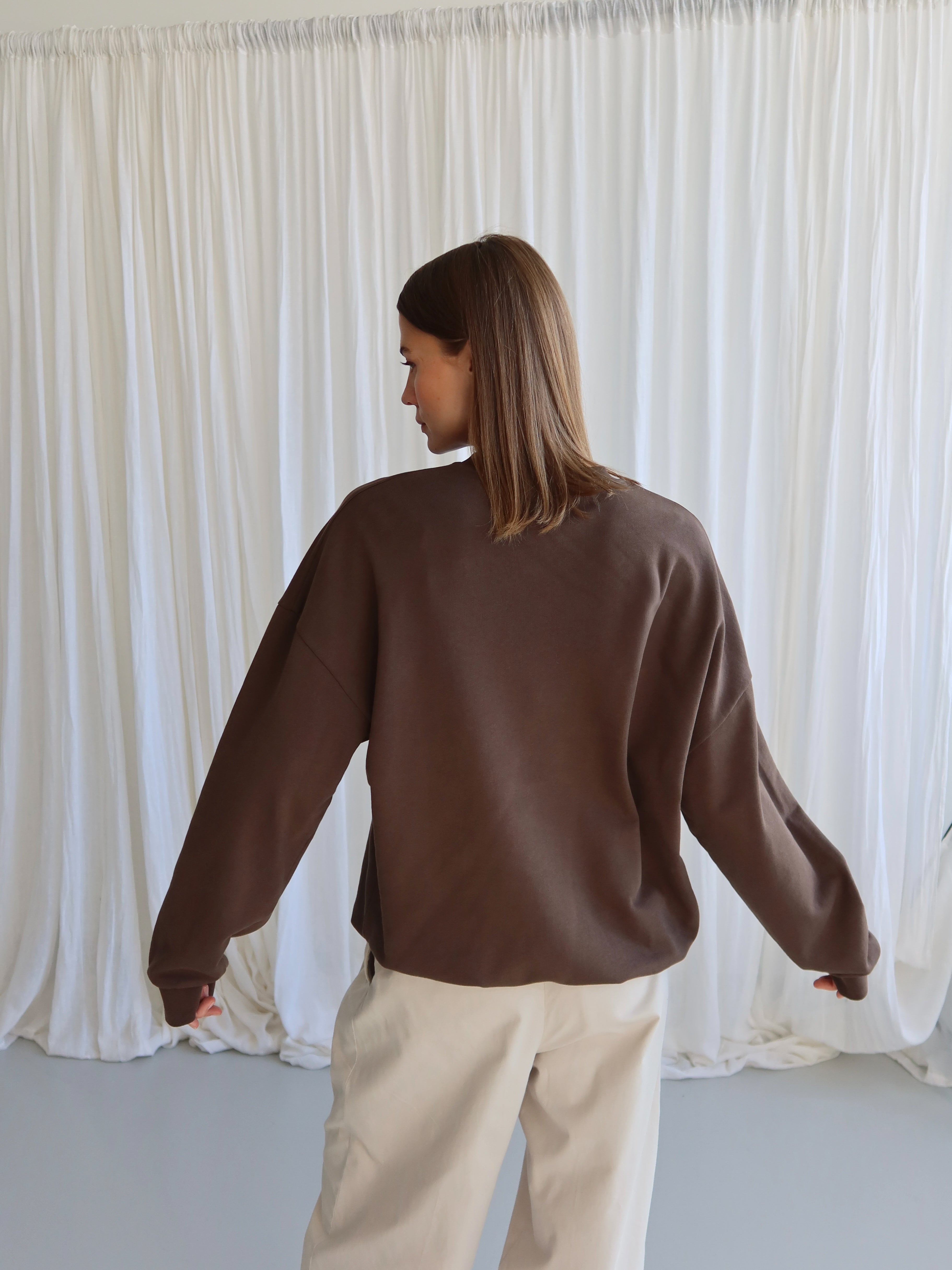 HEY SOHO Sweater chocolate | white
