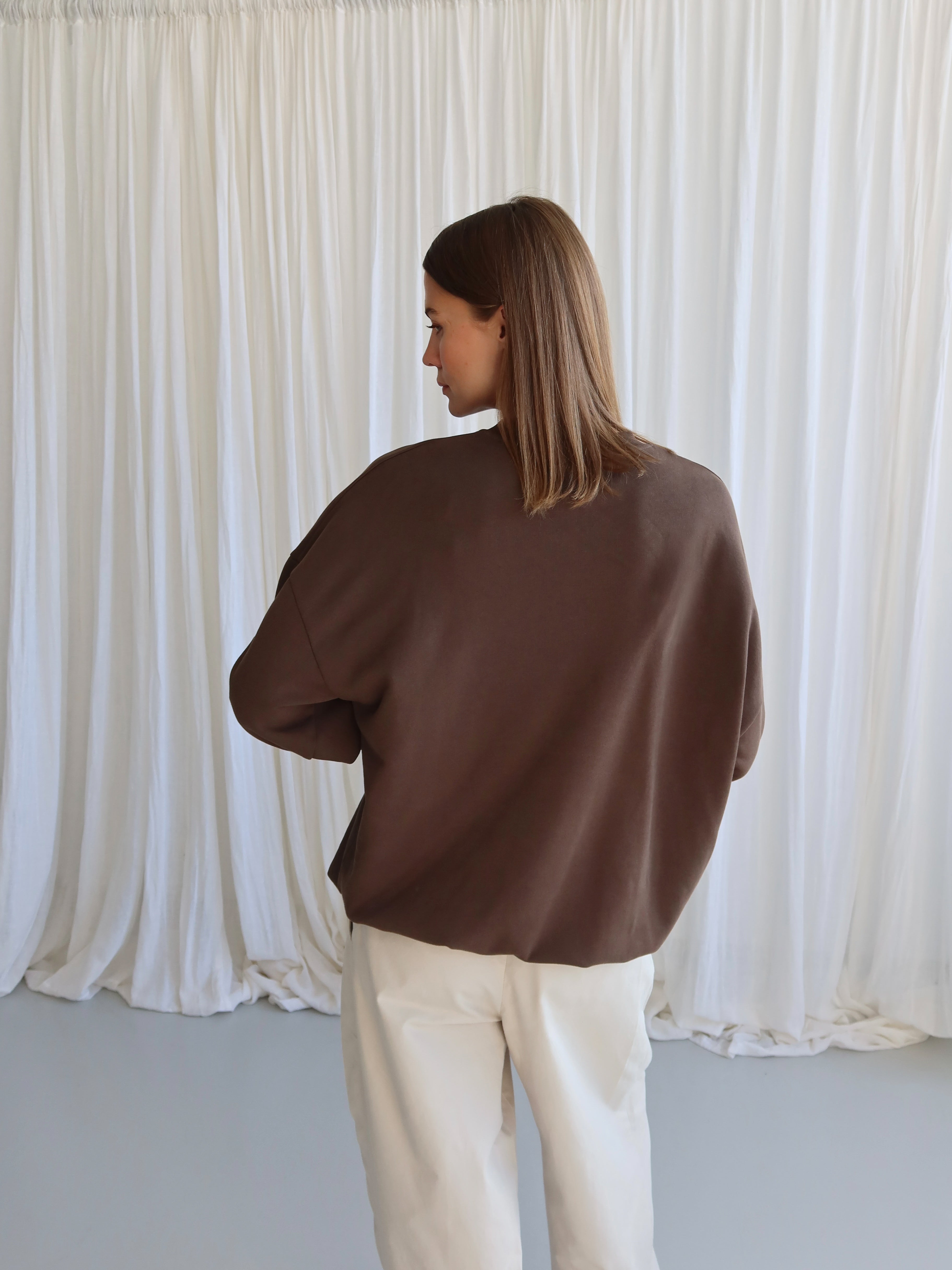 HEY SOHO Sweater chocolate | white