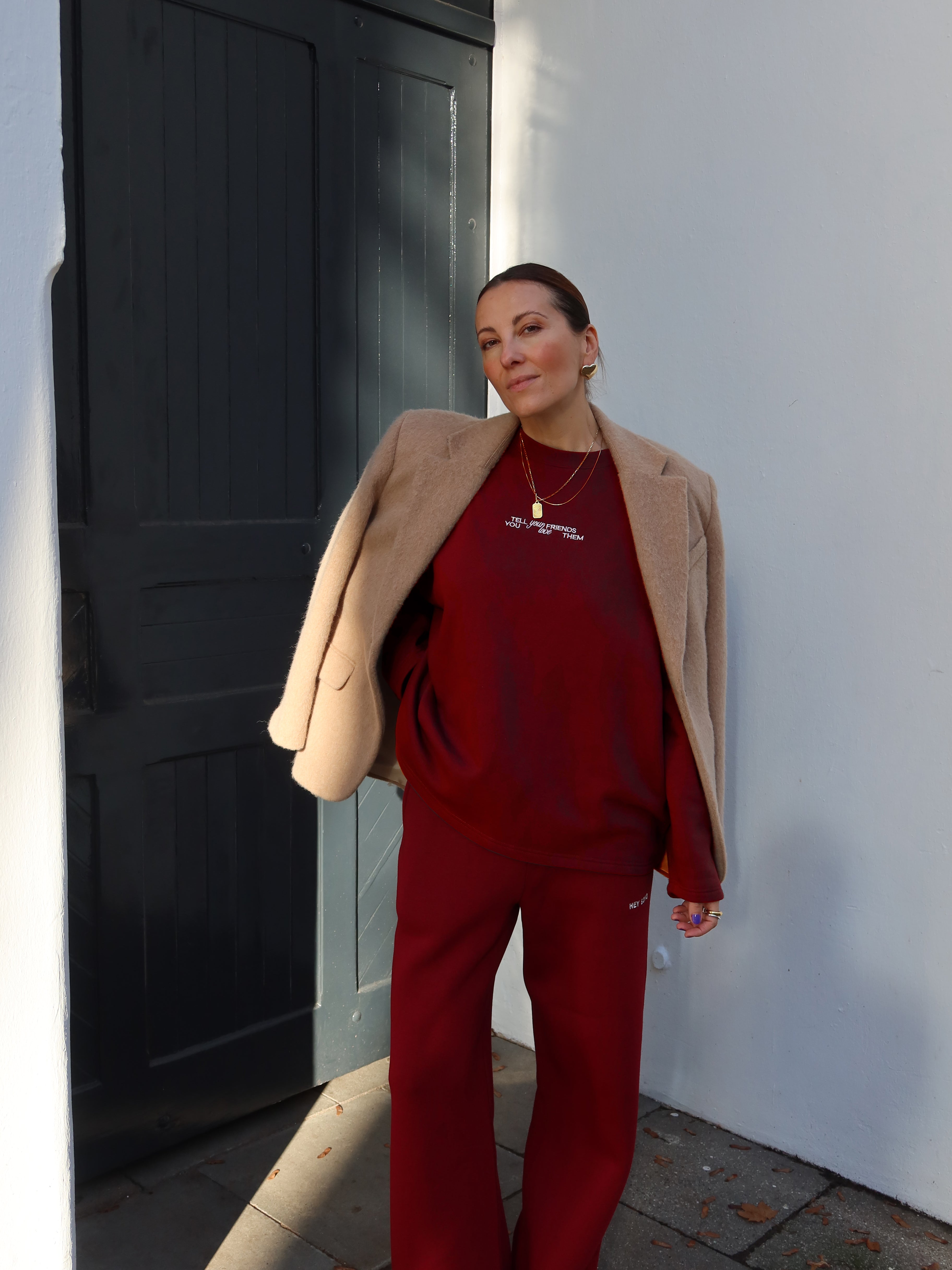 TELL YOUR FRIENDS Sweatshirt red wine I offwhite