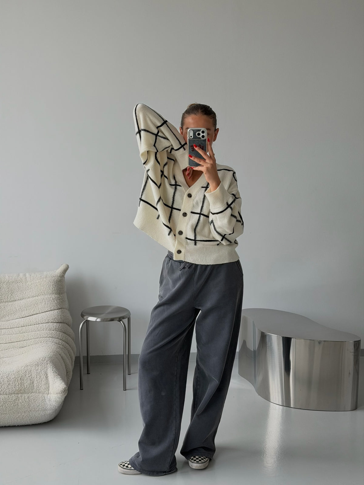 FELINA CARDIGAN CREME/BLACK