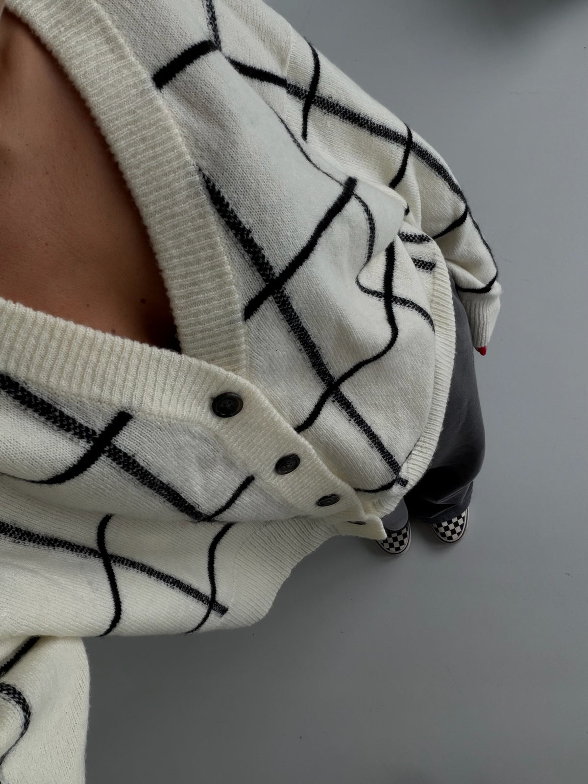 FELINA CARDIGAN CREME/BLACK