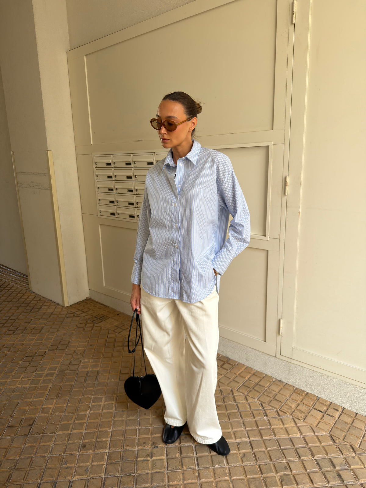 ELISA BLUE STRIPE BLOUSE
