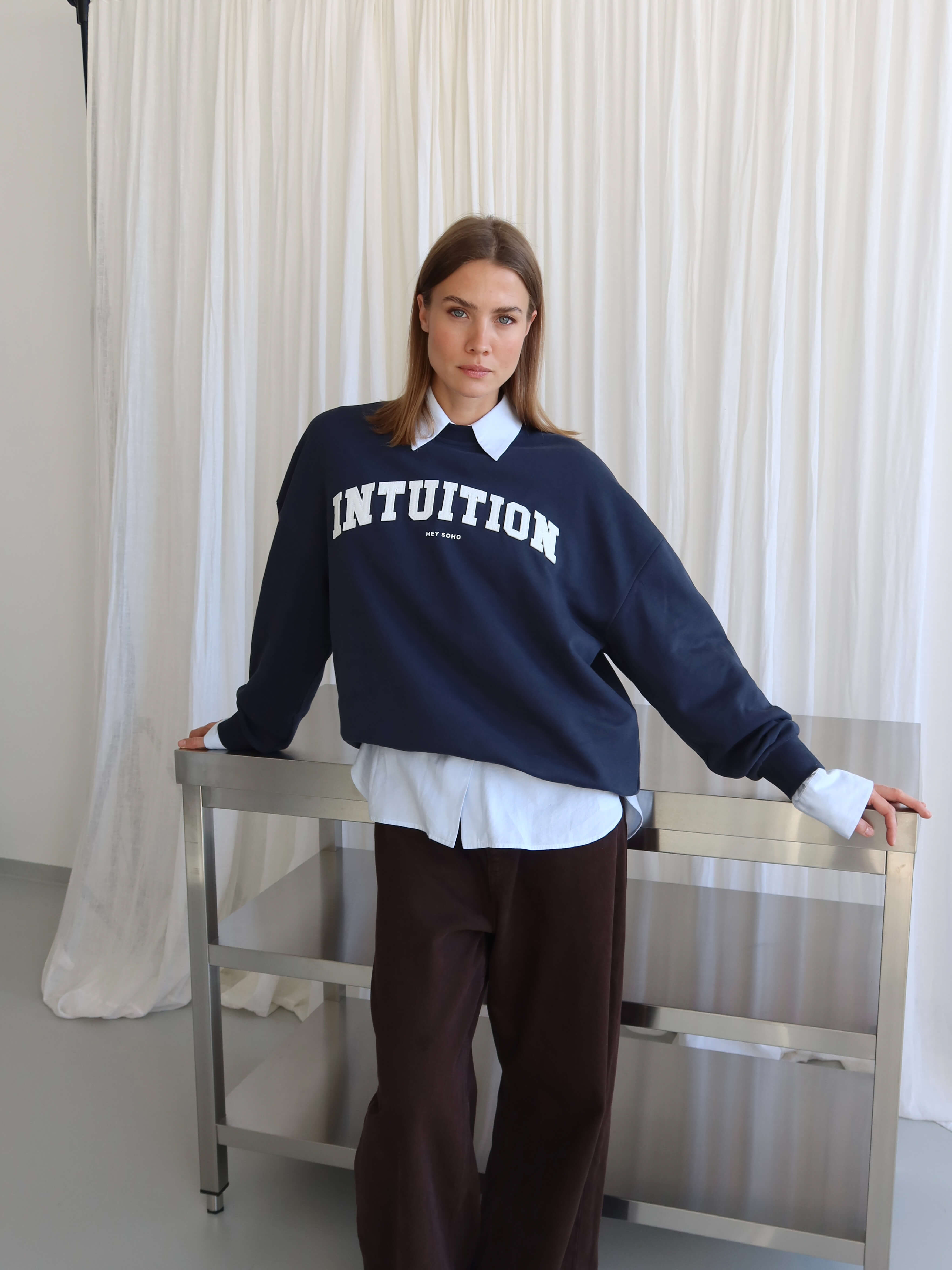 INTUITION Sweater midnight | white