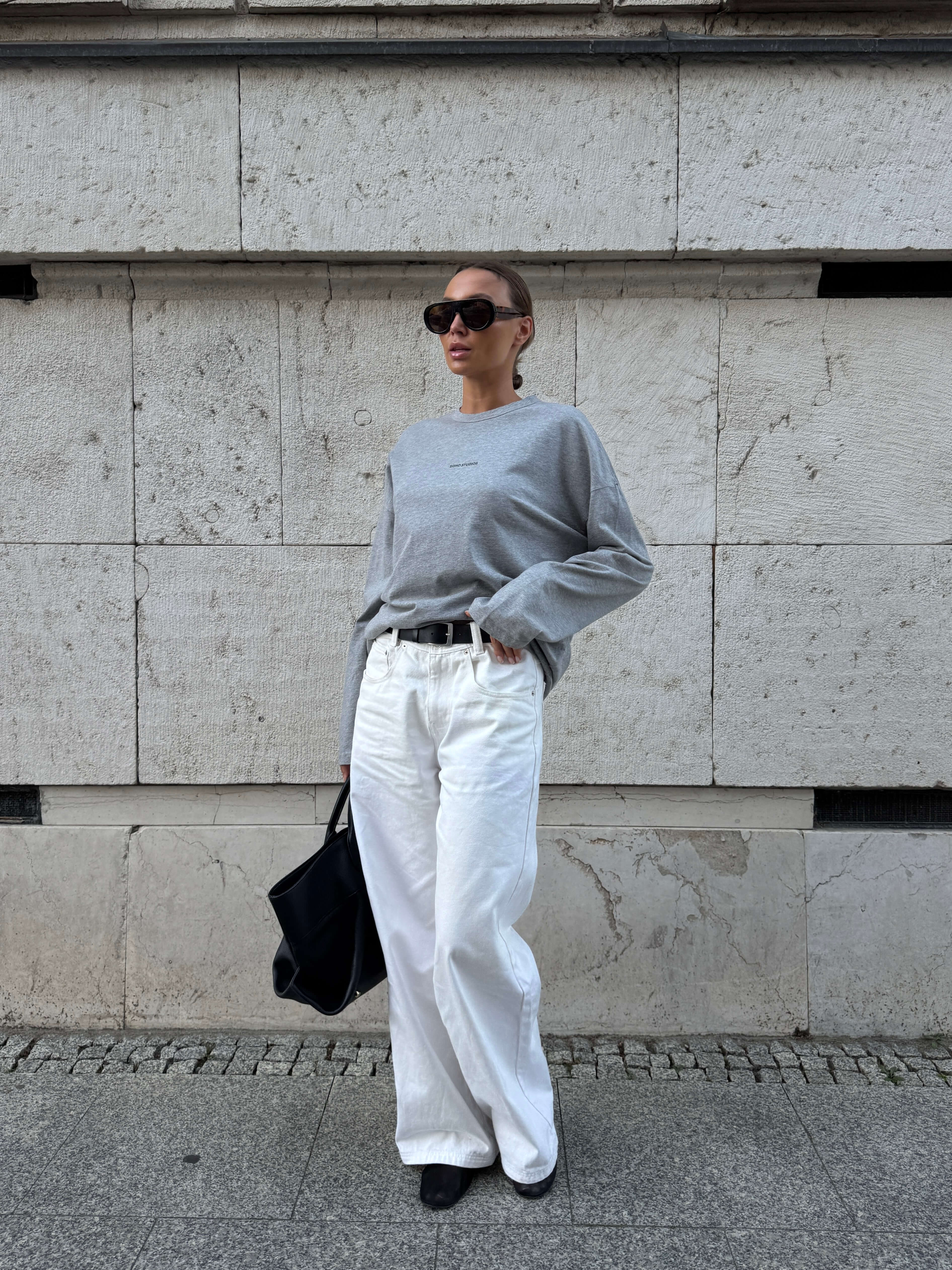 SOHO STUDIOS LIA Longsleeve light grey melange