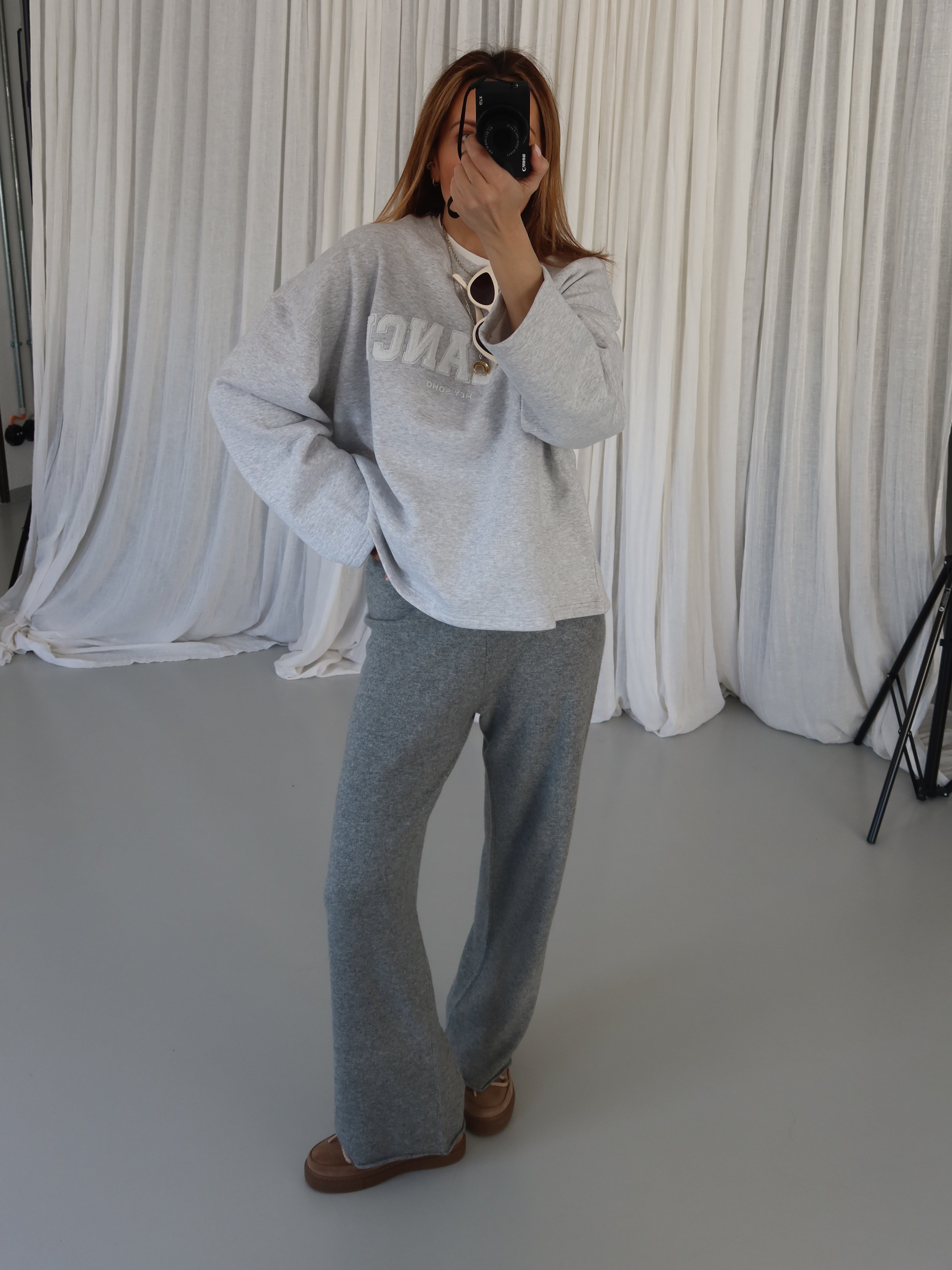 LISA CASHMERE PANTS grey melange